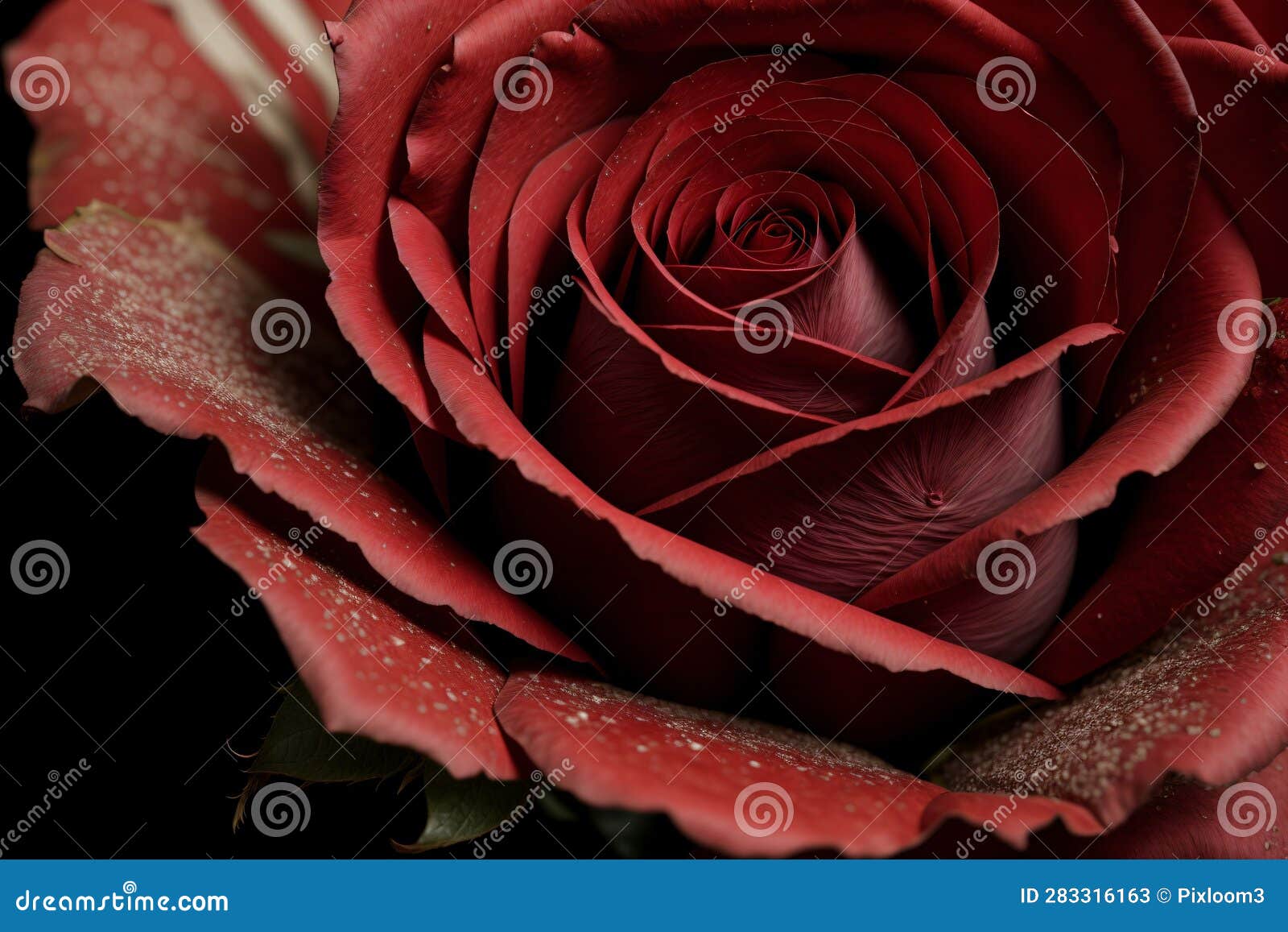 A Rose Petal Wilting into a River of Crimson Silk Stock Illustration