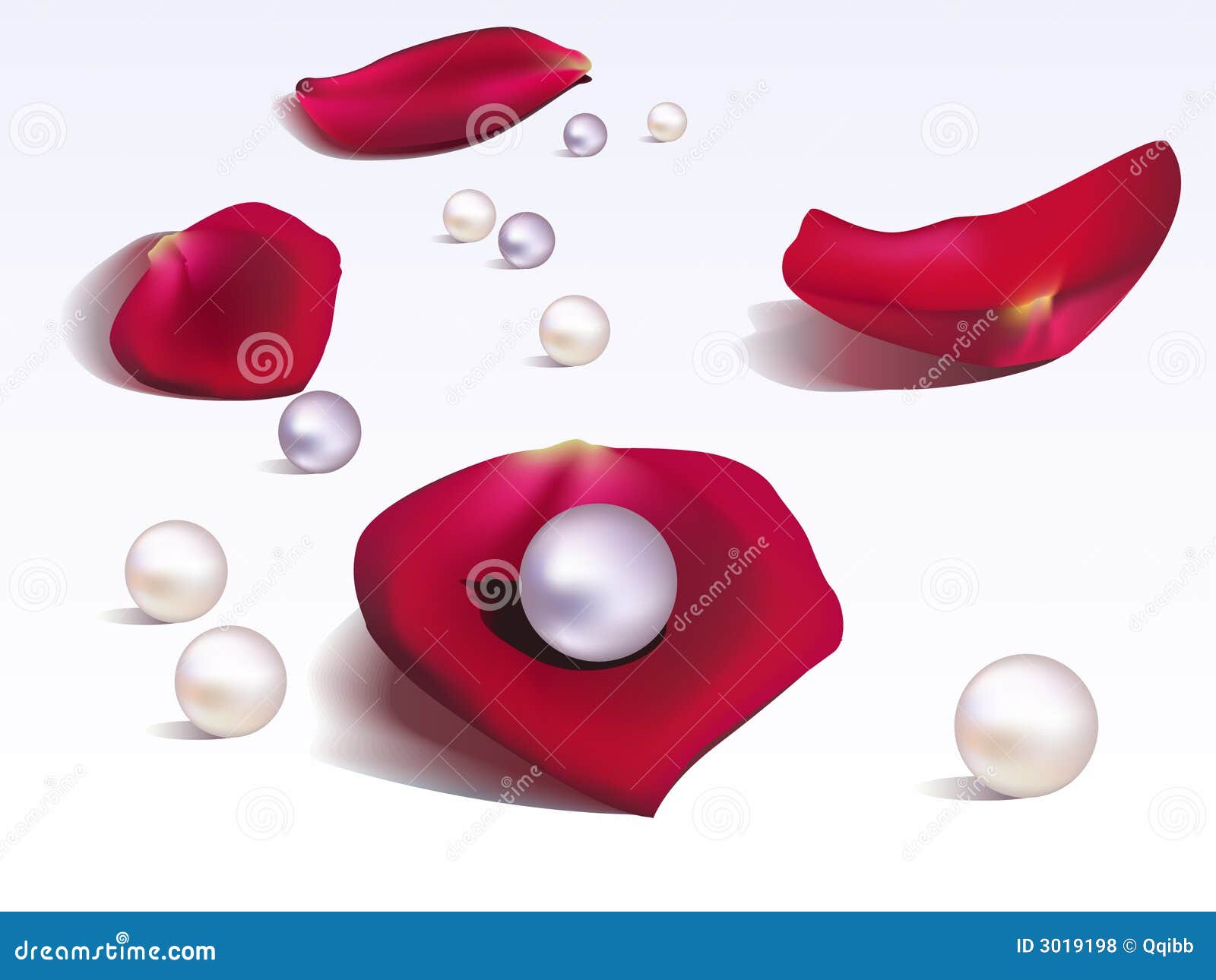 Rose petals and pearls stock vector. Illustration of makeup 3019198