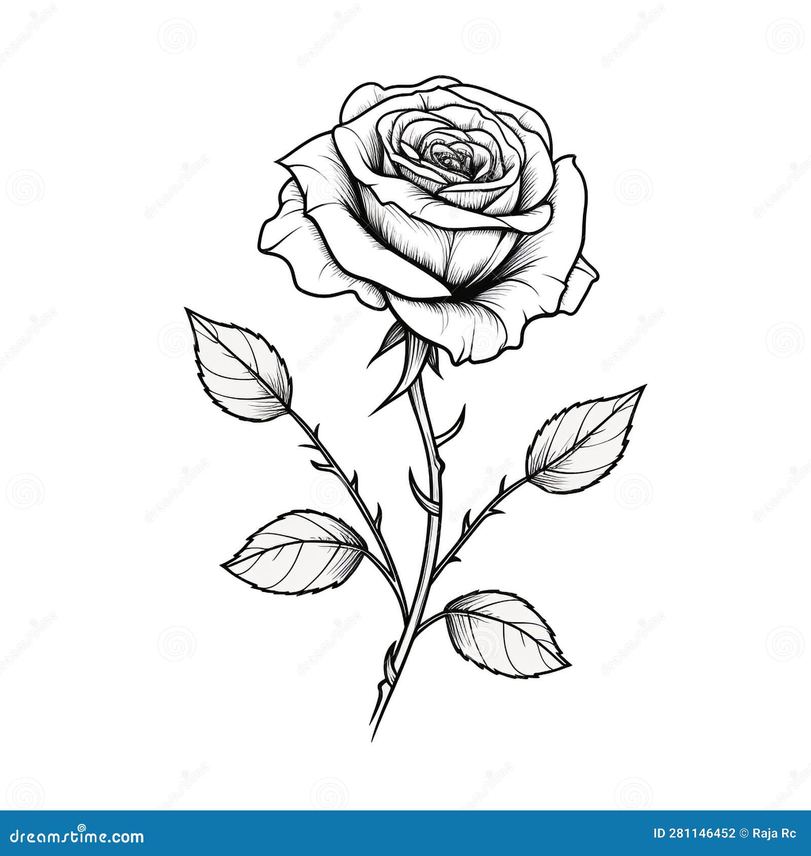 Rose flower drawing Royalty Free Vector Image - VectorStock