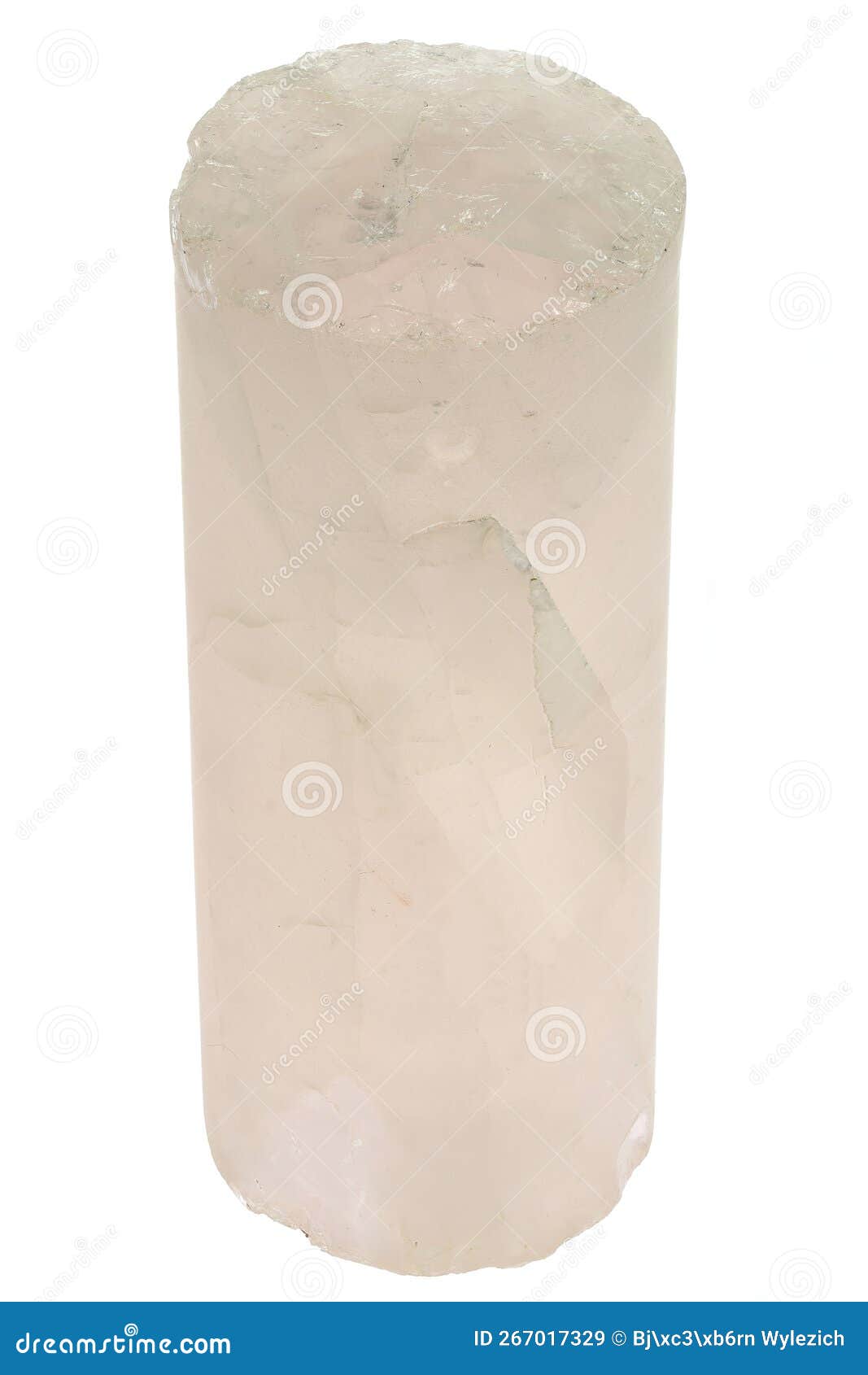 Rose quartz drill core stock image. Image of chunk, isolated 267017329