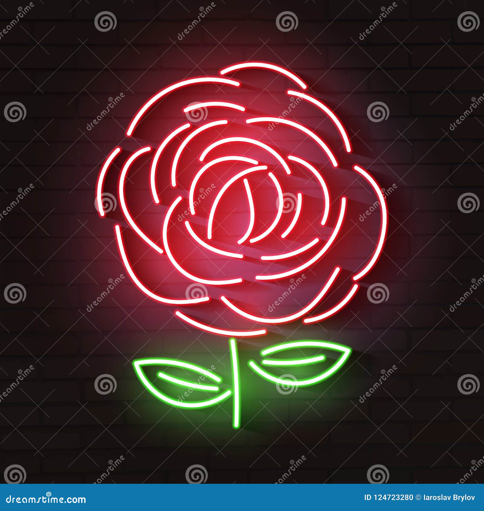Neon Rose Vector Images (over 3,400)