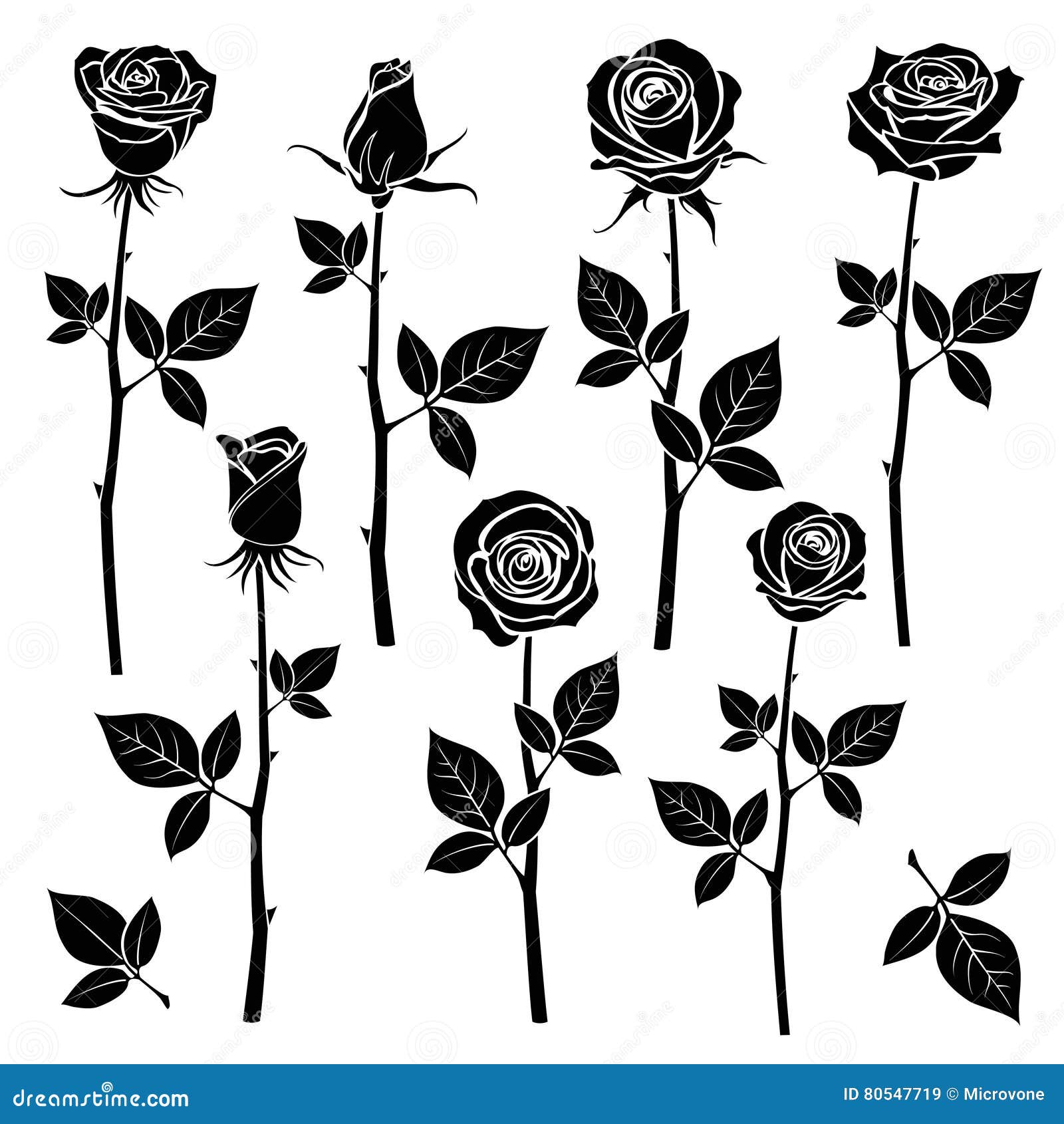 rose silhouettes, spring buds  s