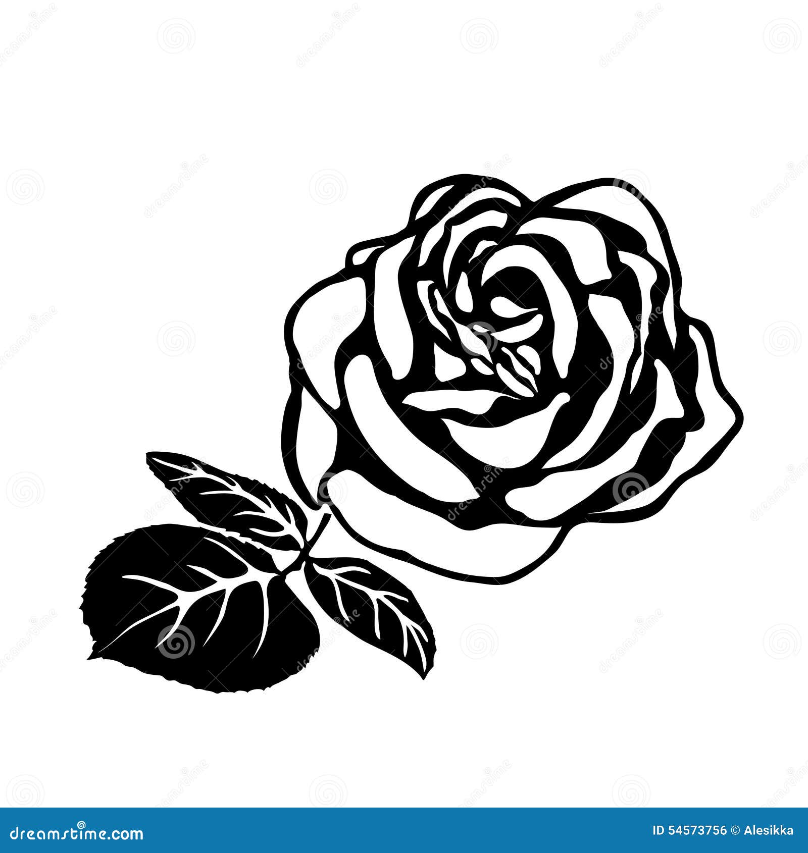 Rose sketch stock vector. Illustration of isolated, drawing - 54573756