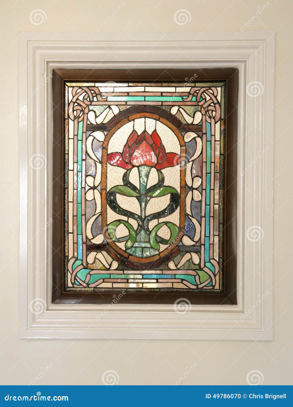Rose stain glass window stock photo. Image of white, decor 49786070