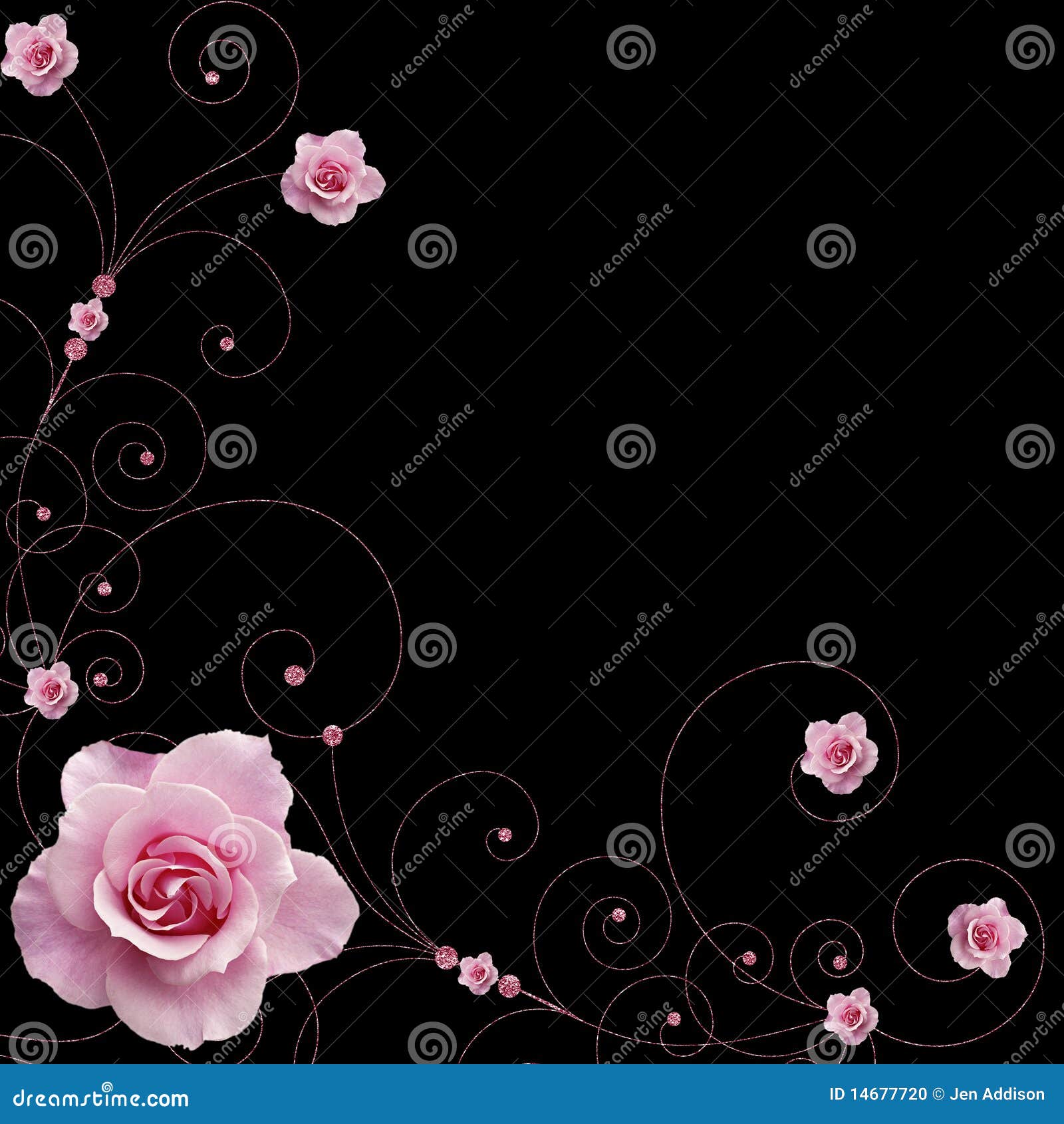 Rose and swirls vector stock vector. Illustration of colorful 14677720