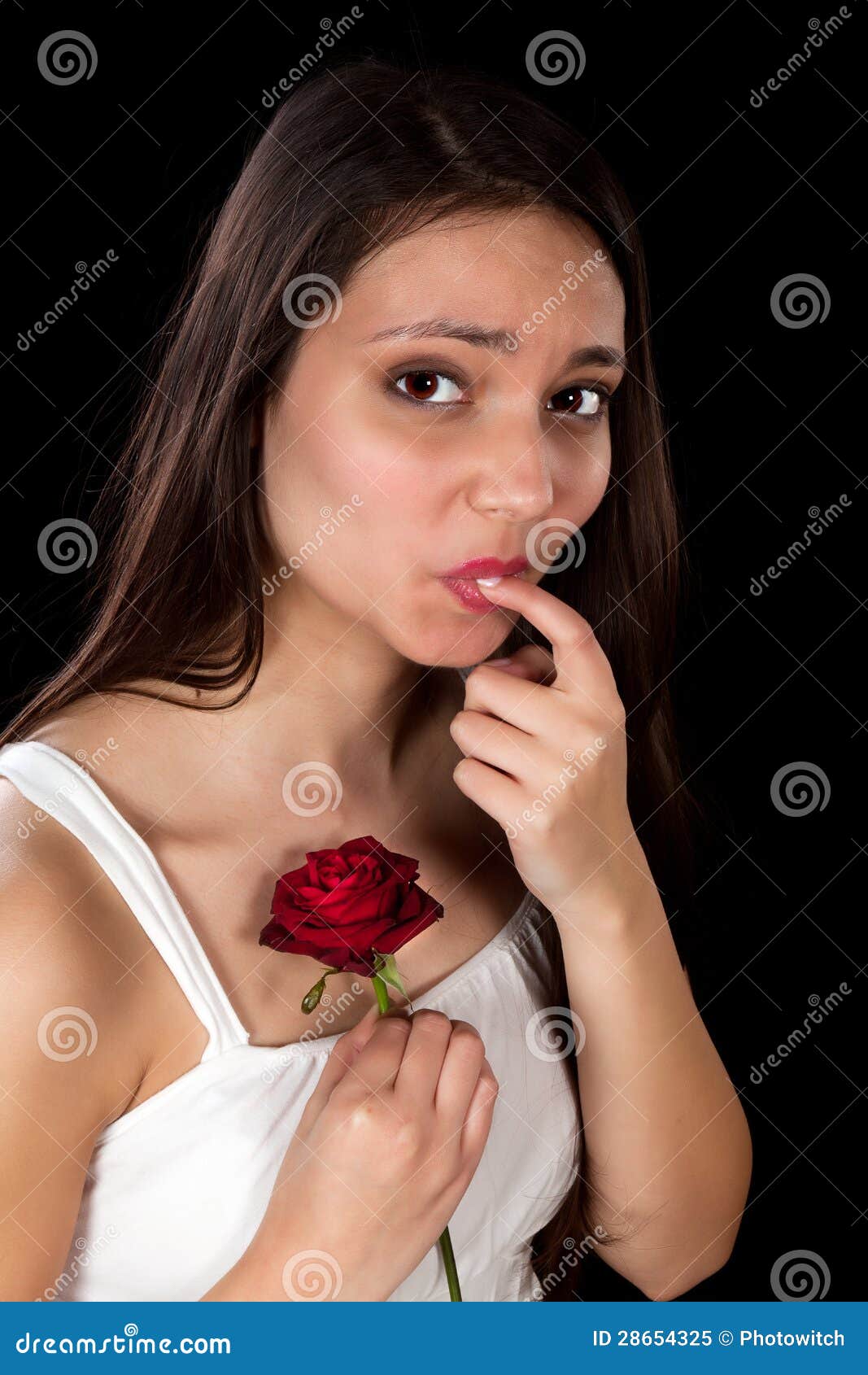 Rose thorn in her finger stock image. Image of romantic 28654325
