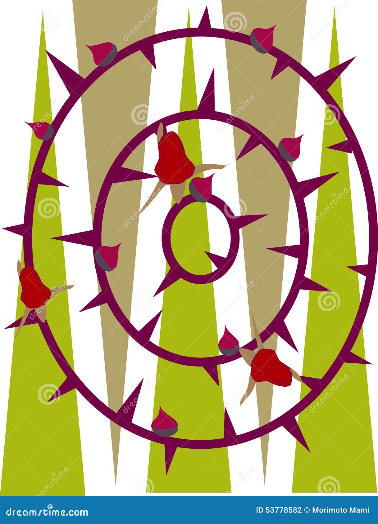 Rose And Thorns Cartoon Vector 9210675