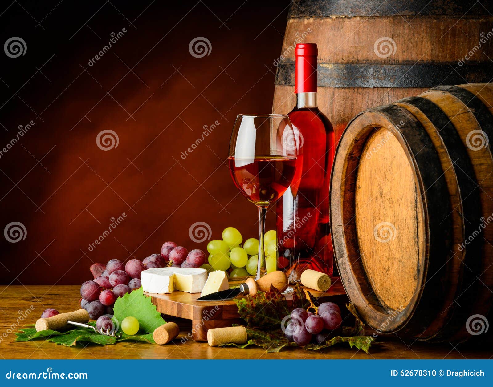 Rose Wine, Grapes and Cheese Stock Photo Image of sauvignon, tavern
