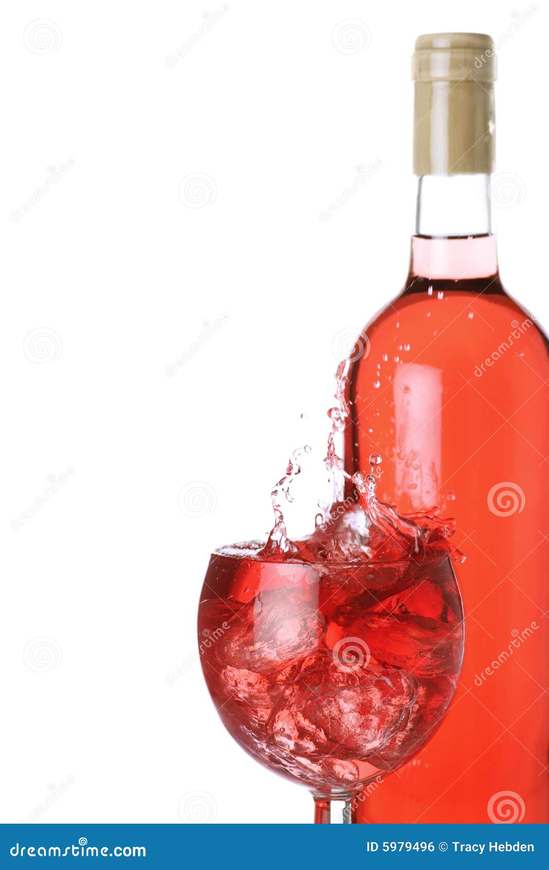 Rose wine on ice stock photo. Image of celebrate, unopened 5979496