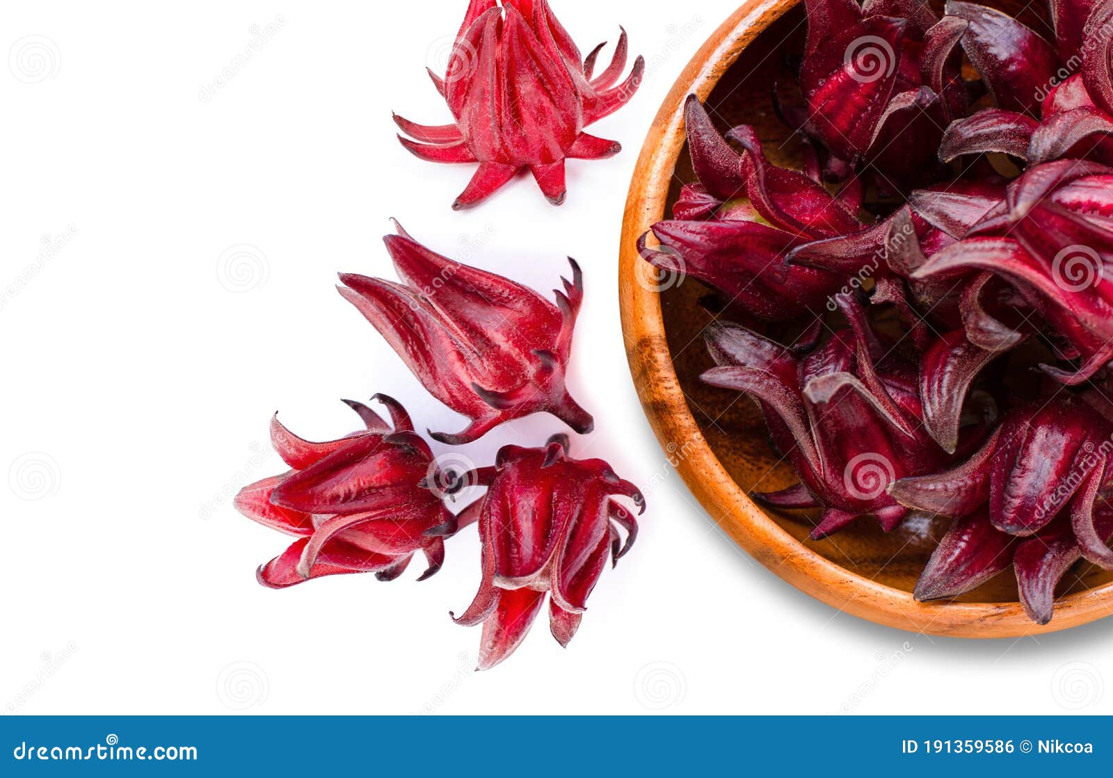 fresh red  roselle fruit  jamaica sorrel, rozelle or hibiscus sabdariffa