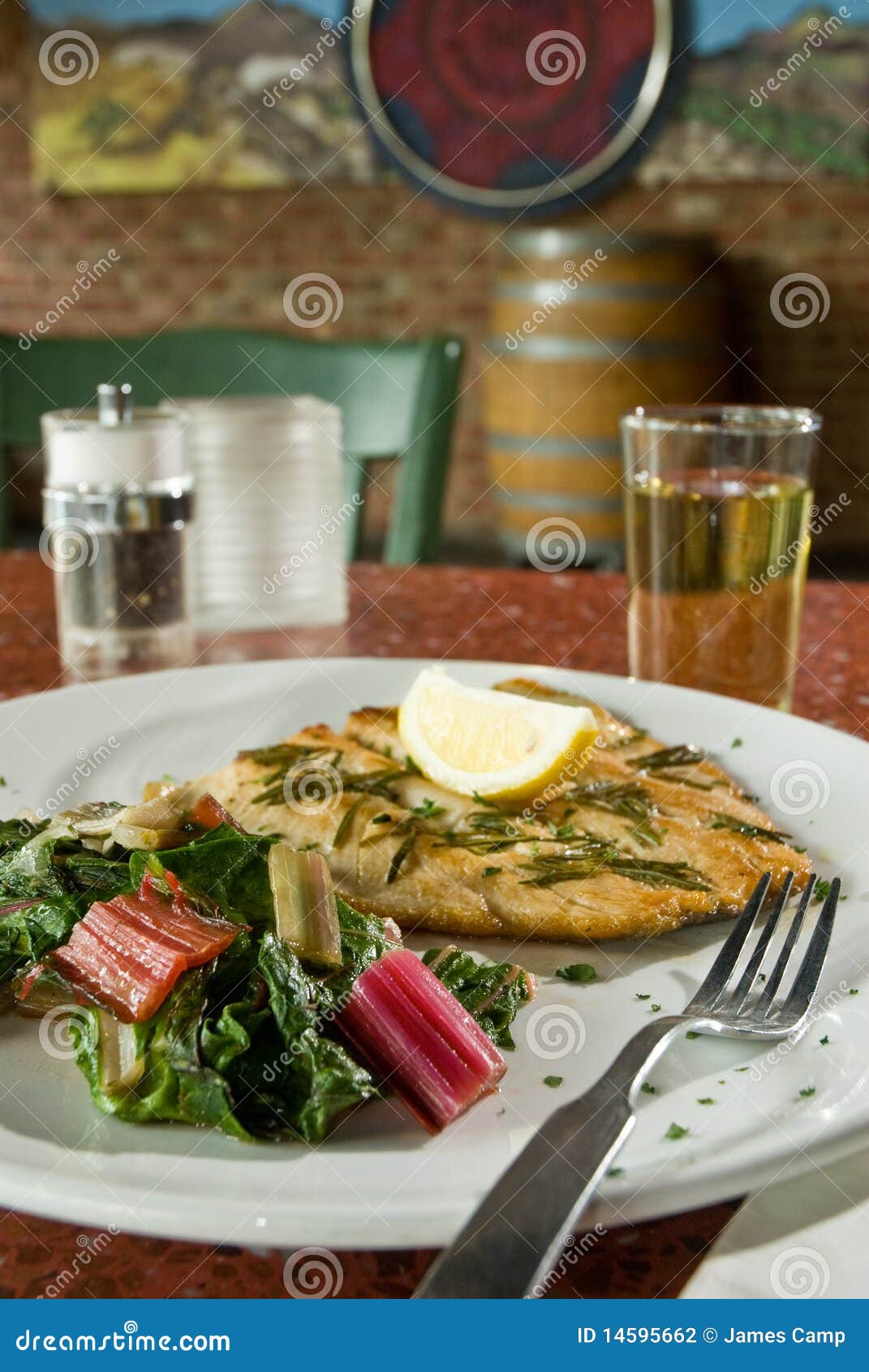 Rosemary grilled fish stock photo. Image of vertical 14595662
