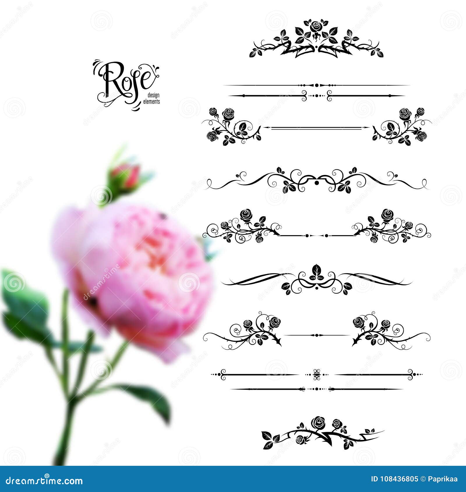 Roses with floral embellishments Royalty Free Vector Image