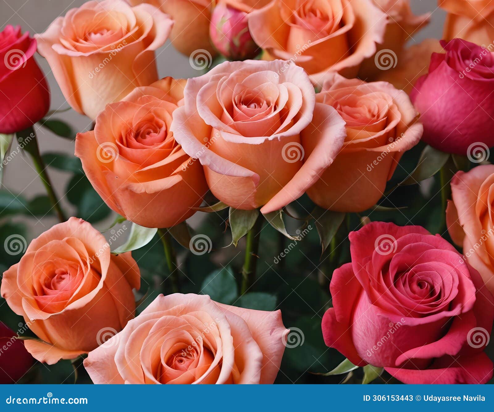 roses in full bloom, generative ai