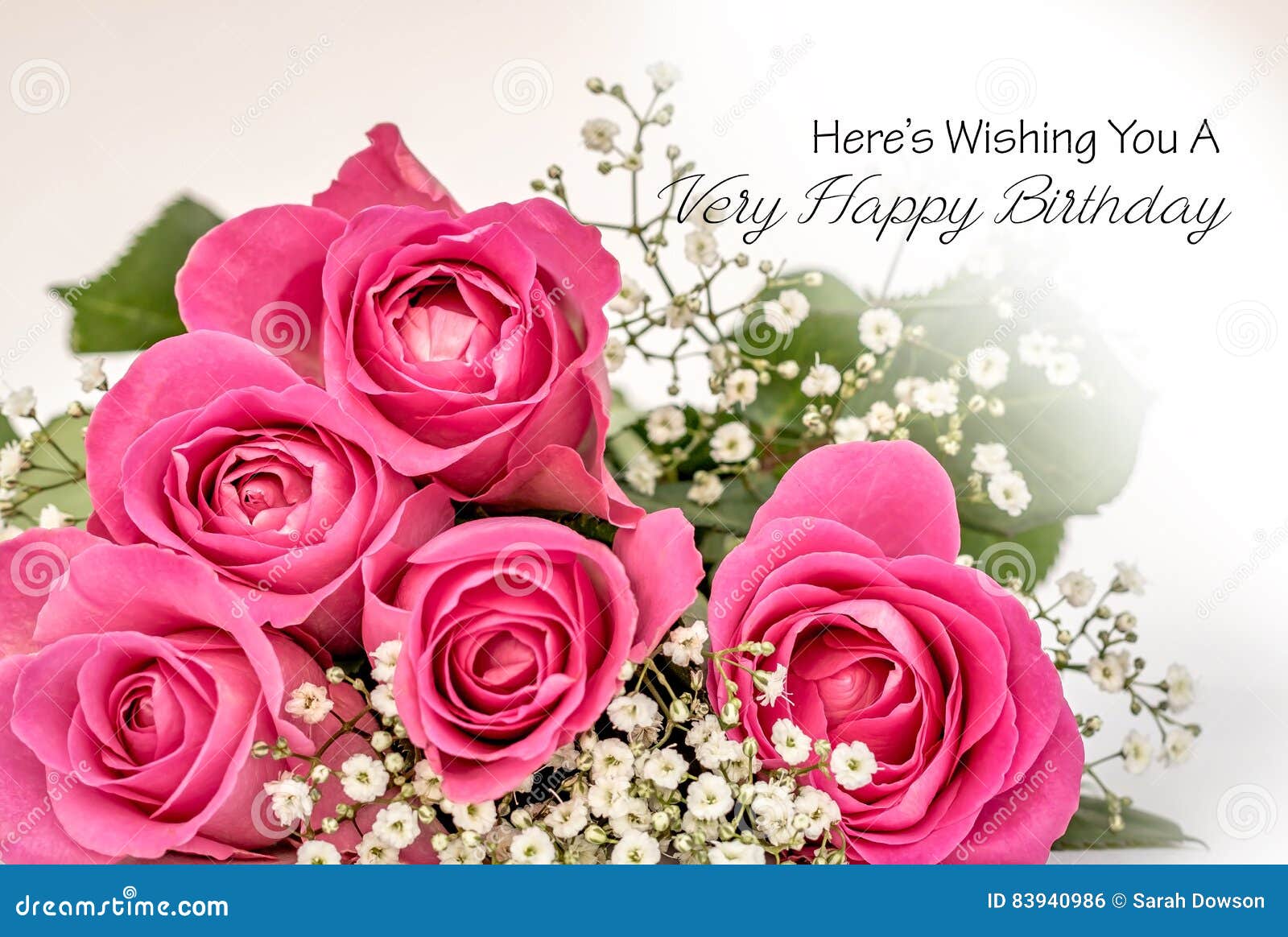 Roses Happy Birthday Card stock photo. Image of softened - 83940986