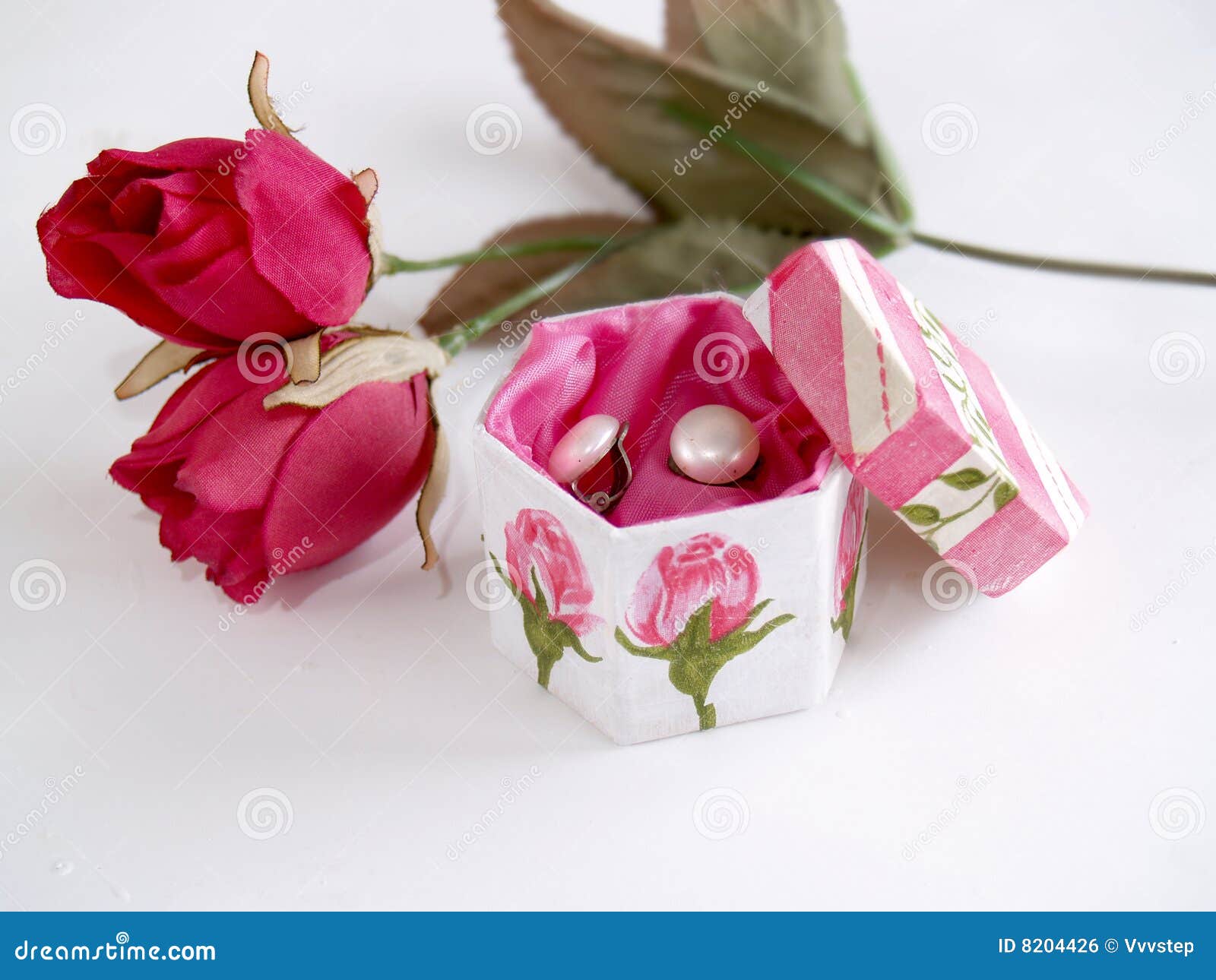 Roses and jewelry box stock photo. Image of detailed, buds 8204426