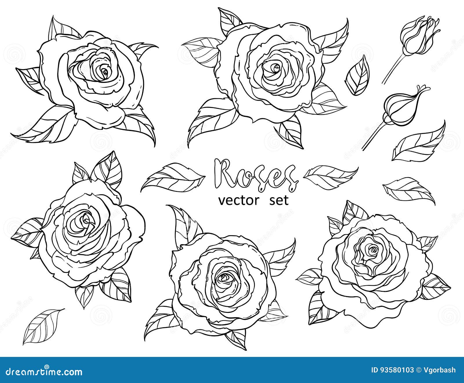 Roses Noires Et Blanches De Style De Tatouage Avec Des Feuilles D Isolement Sur Le Blanc Illustration De Vecteur Illustration Du Fleur Element