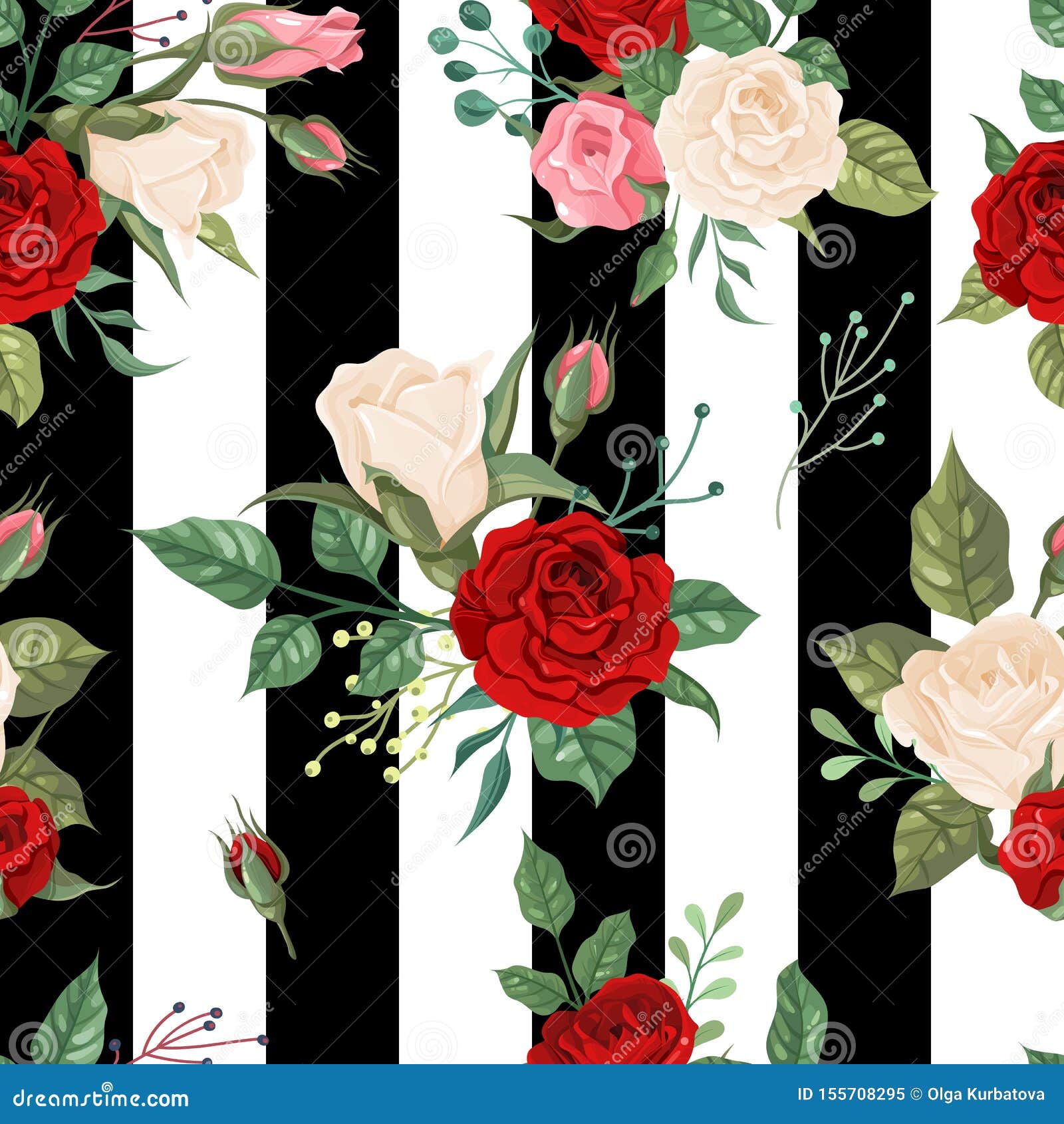 Roses Seamless Pattern. Background Floral Decor for Invitation Cards, Wedding Wallpaper with White, Red Rose Stock Vector - Illustration of abstract, invitation: 155708295 Roses Seamless Pattern. Background Floral Decor for Invitation Cards, Wedding Wallpaper with White, Red Rose Stock Vector - Illustration of abstract, invitation: 155708295