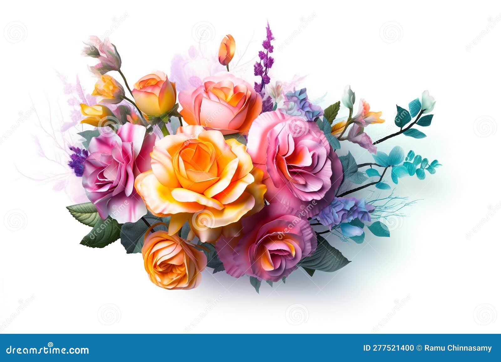 roses on white background