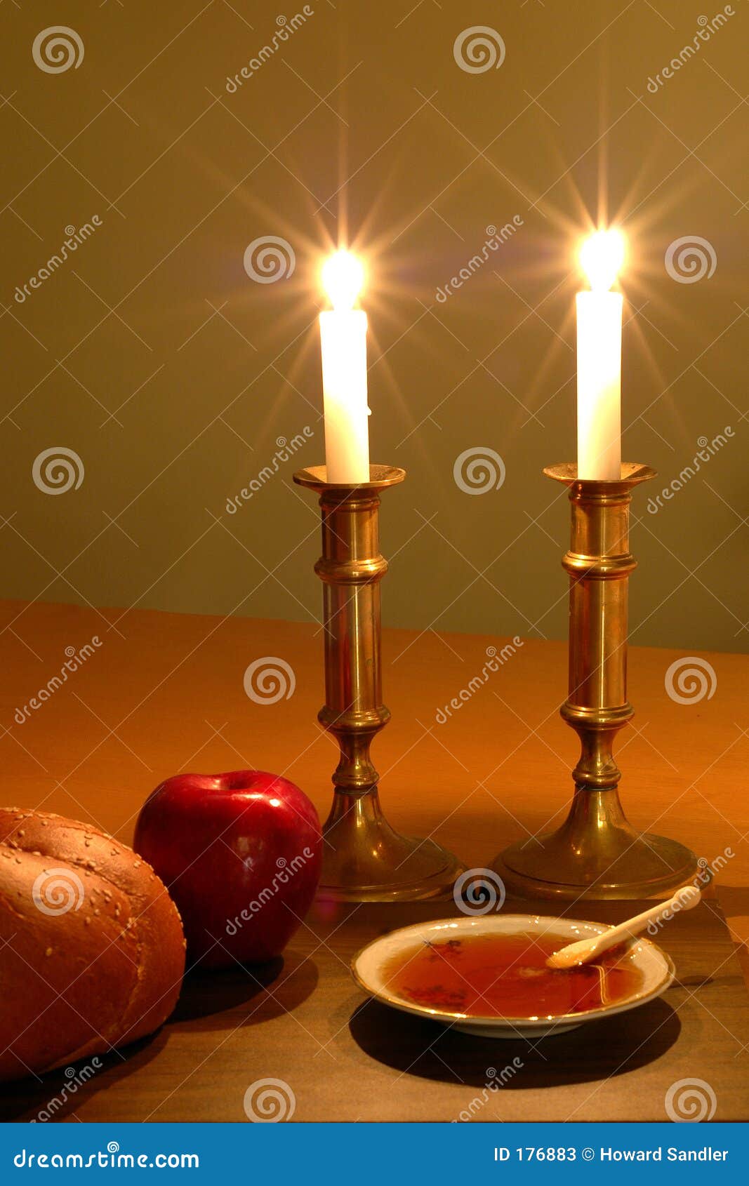 Rosh Hashanah Scene stock image. Image of candlesticks 176883