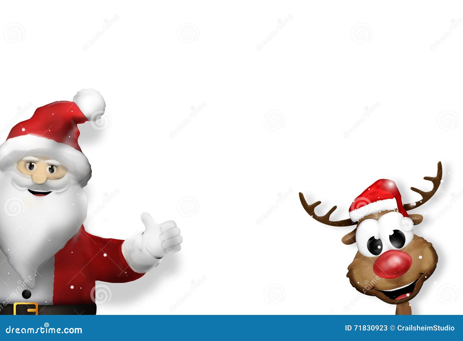 Babbo Natale 3d.Rosso D Angolo 3d Della Renna E Del Babbo Natale Illustrazione Di Stock Illustrazione Di Advertise Claus 71830923