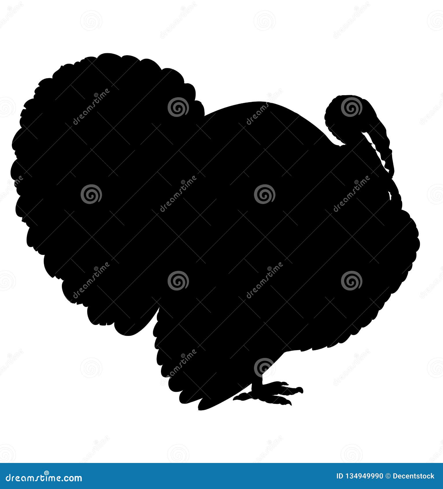 Download Turkey Silhouette Isolated On The White Background Stock Vector - Illustration of animal ...