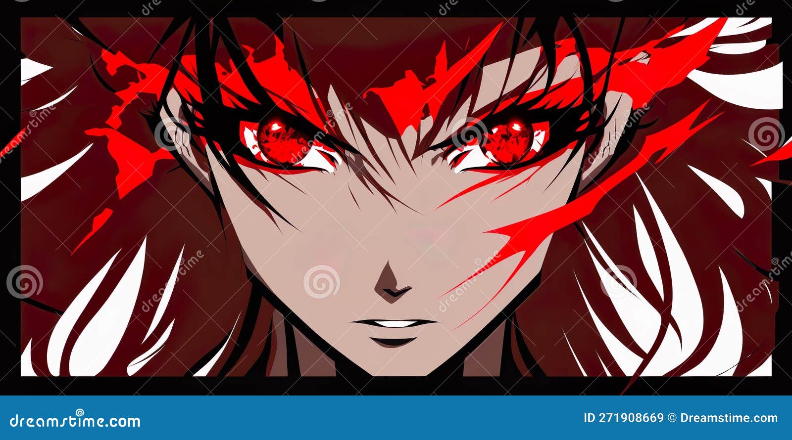 Vetores de Bandeira Do Web Para O Anime Manga Face Do Anime Com Os Olhos  Vermelhos Dos Desenhos Animados Ilustração Do Vetor e mais imagens de  Estilo Mangá - iStock