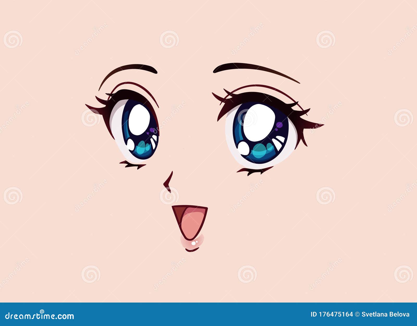 Cara Com Estilo Anime Zangado Com Olhos Fechados Nariz Pequeno E Símbolo  Animado De Boca Kawaii Ilustração do Vetor - Ilustração de irritado, olhos:  176475494