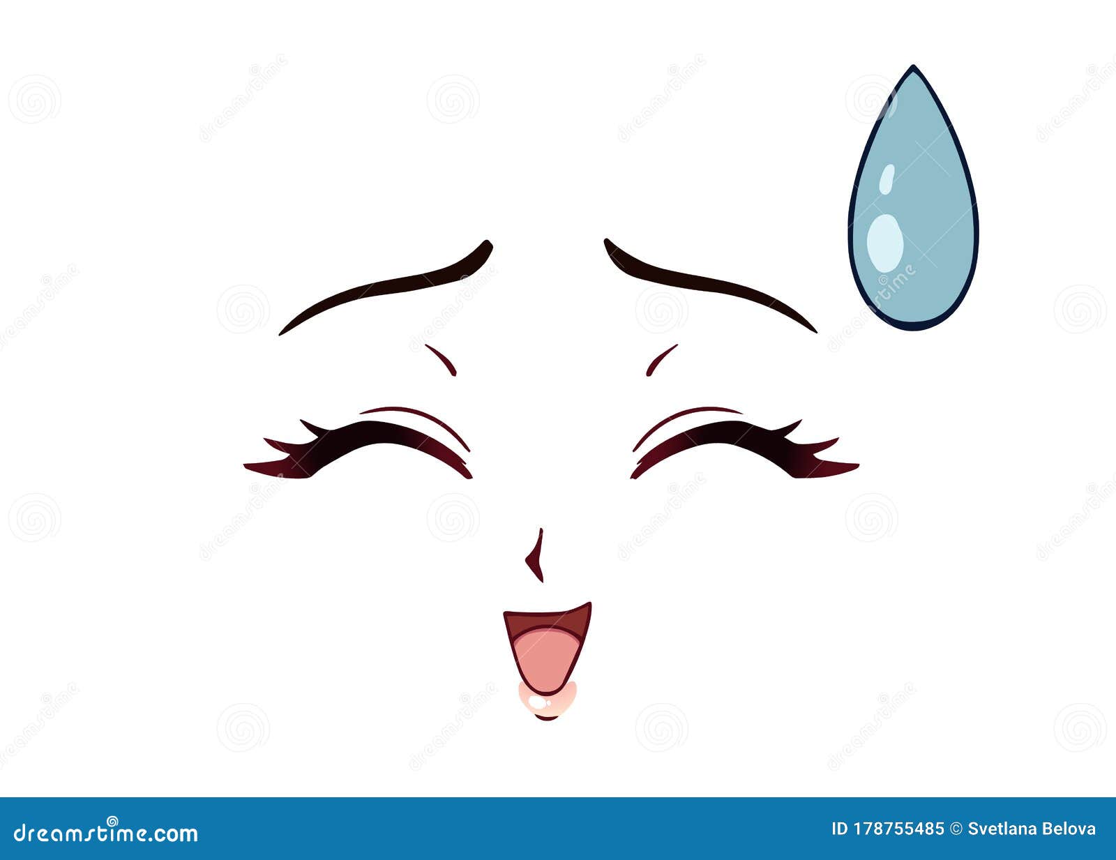 Vetores de Cara De Anime Feliz Estilo Mangá Grandes Olhos Azuis Nariz  Pequeno E Boca Kawaii e mais imagens de Adolescente - iStock