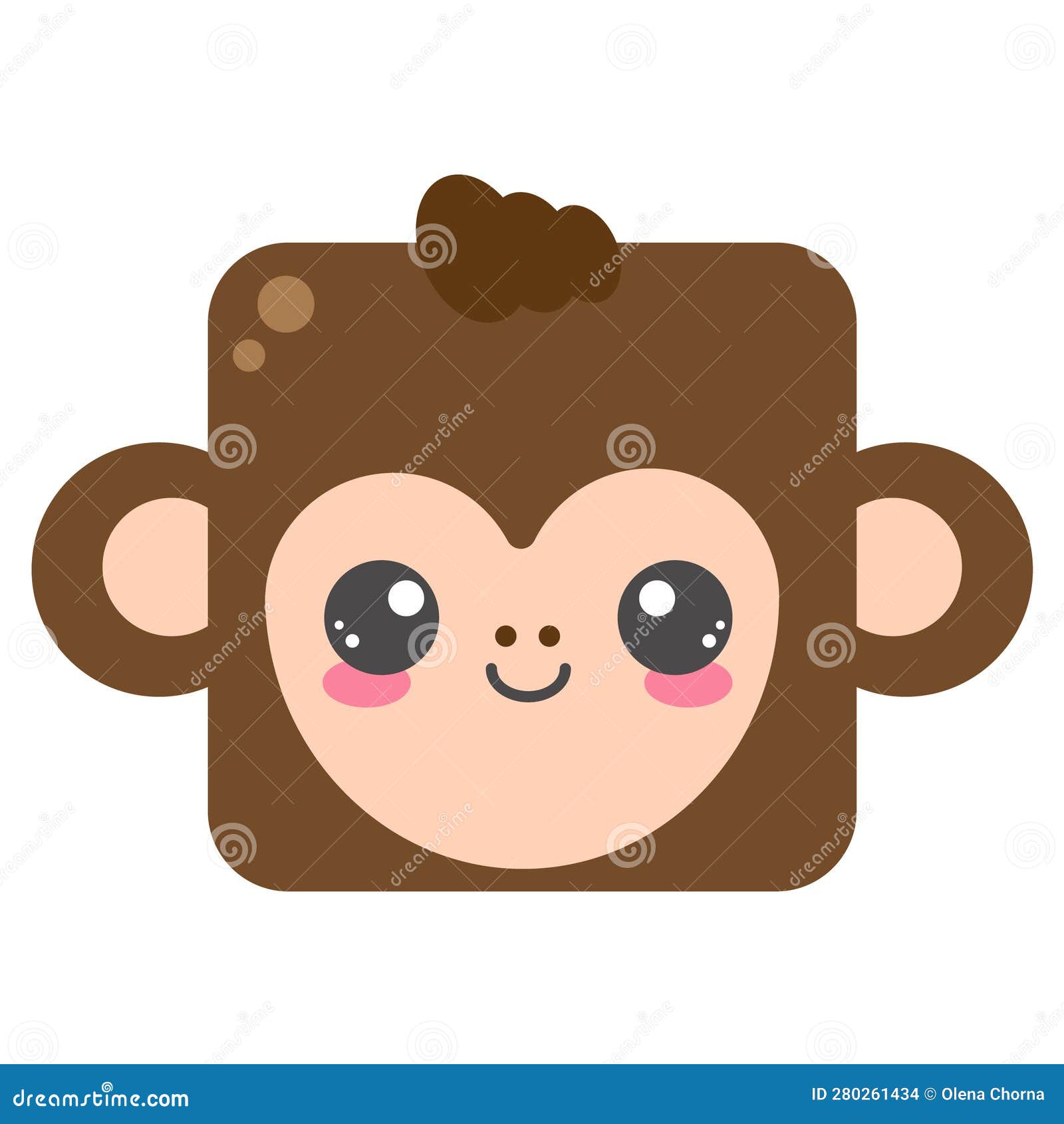 Macaco Desenho Animado Colorido Clipart Ilustração Design Floresta