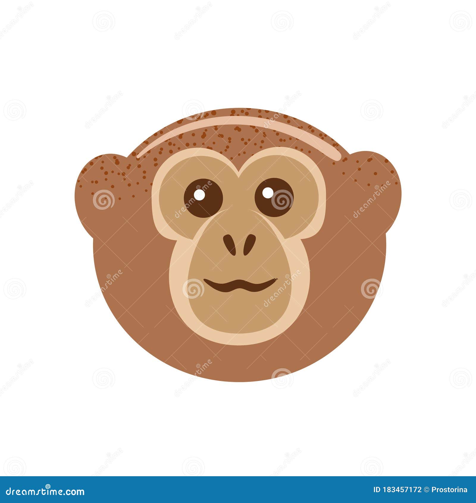 Design Simples Plana Macaco Desenho Animado Ícone Ilustração