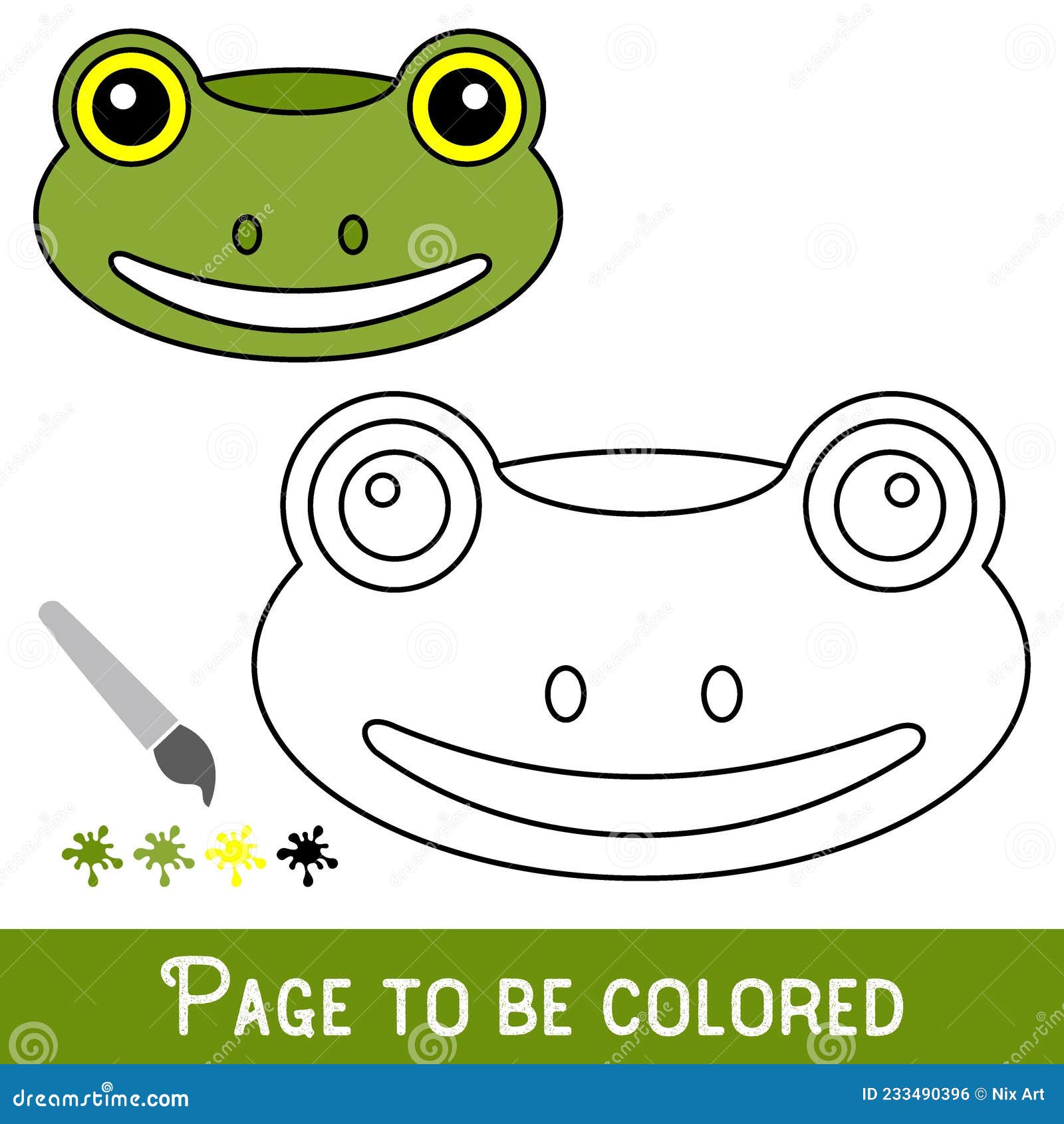 Quadro infantil desenho animal rosto sapo conspecto