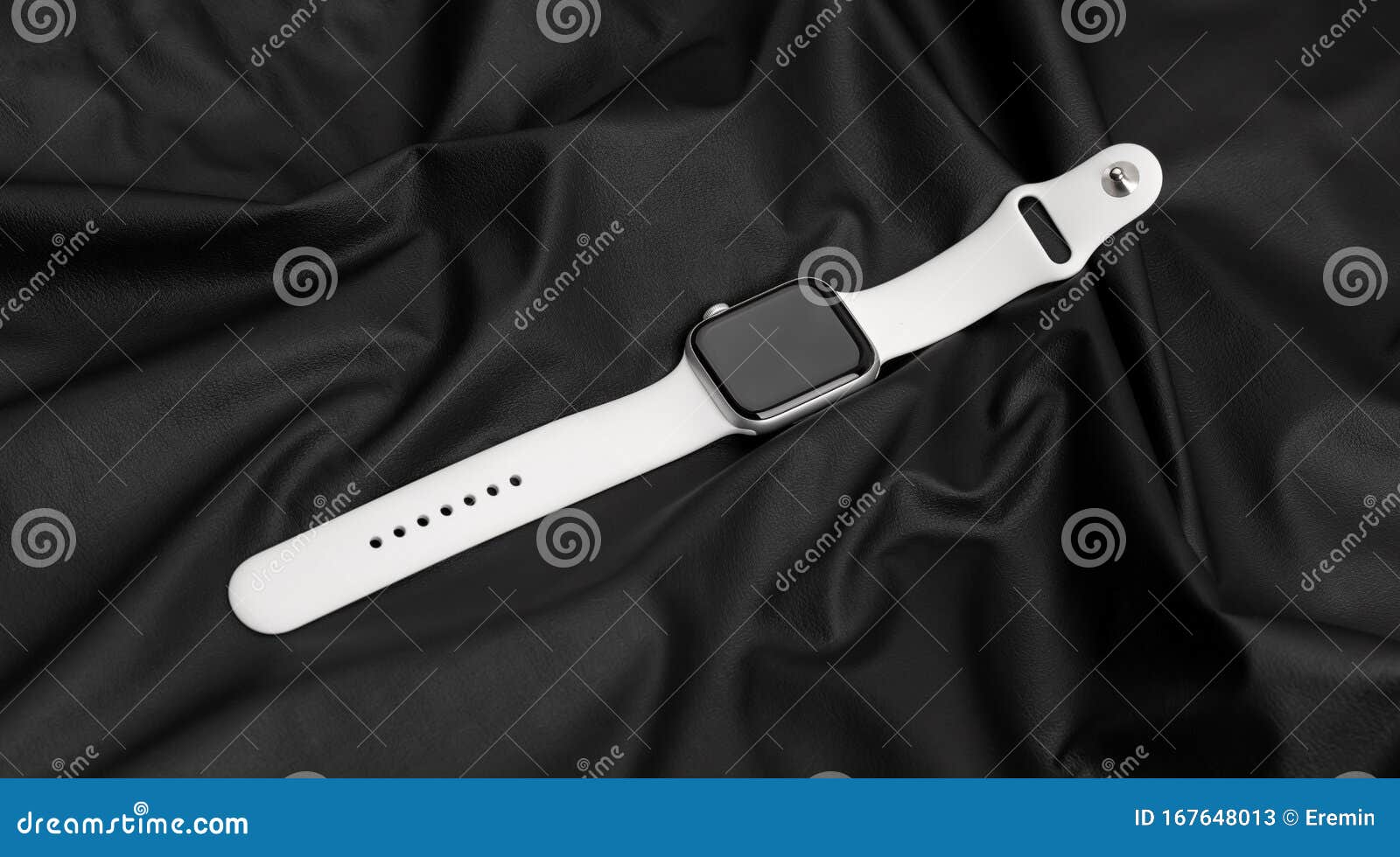Apple Series 5 Silver Aluminum Case with Sport Band White Color. Editorial Stock Photo Image of innovation, 167648013