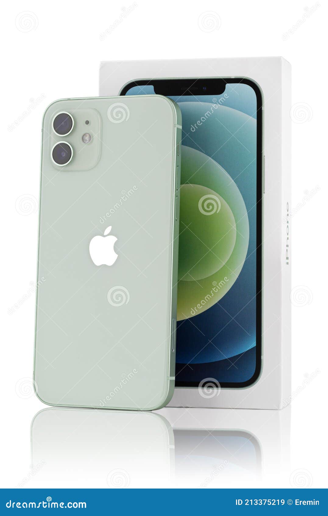 IPhone 12 Green Against White Background. New Smartphone from ...