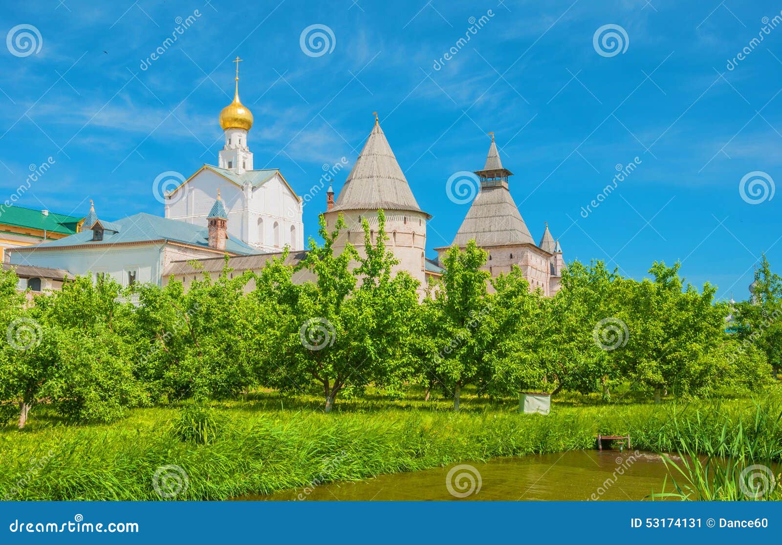 Rostov the Great stock image. Image of belfry, garden - 53174131