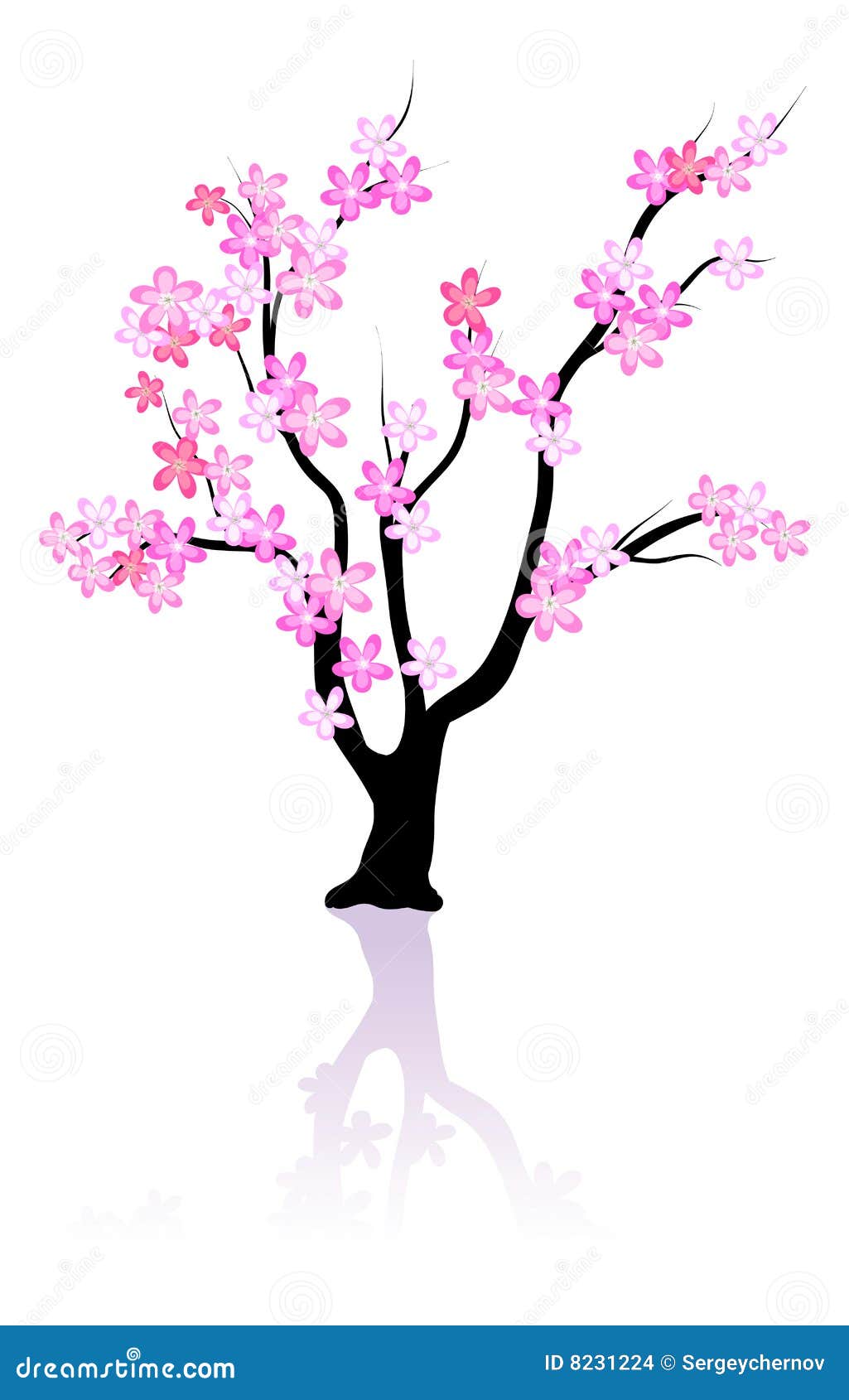 rosy flowers on tree