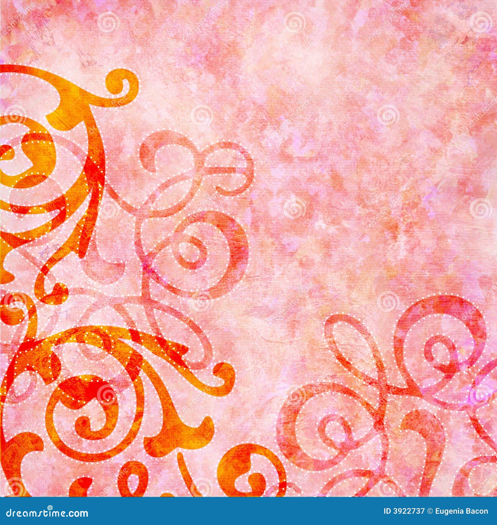 rosy pink background with colorful swirls