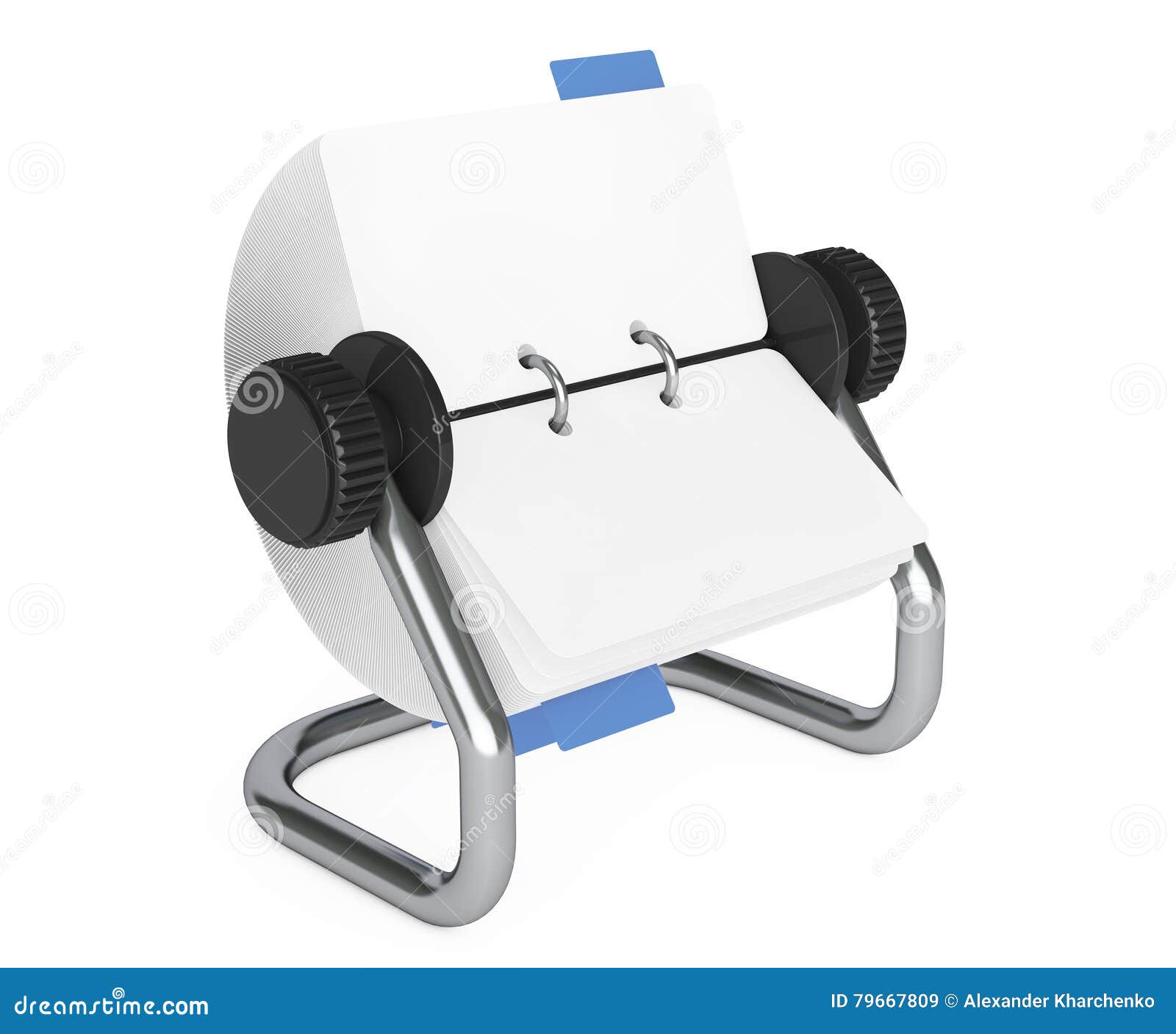 Rotary Desk Card Index 3d Rendering Stock Illustration