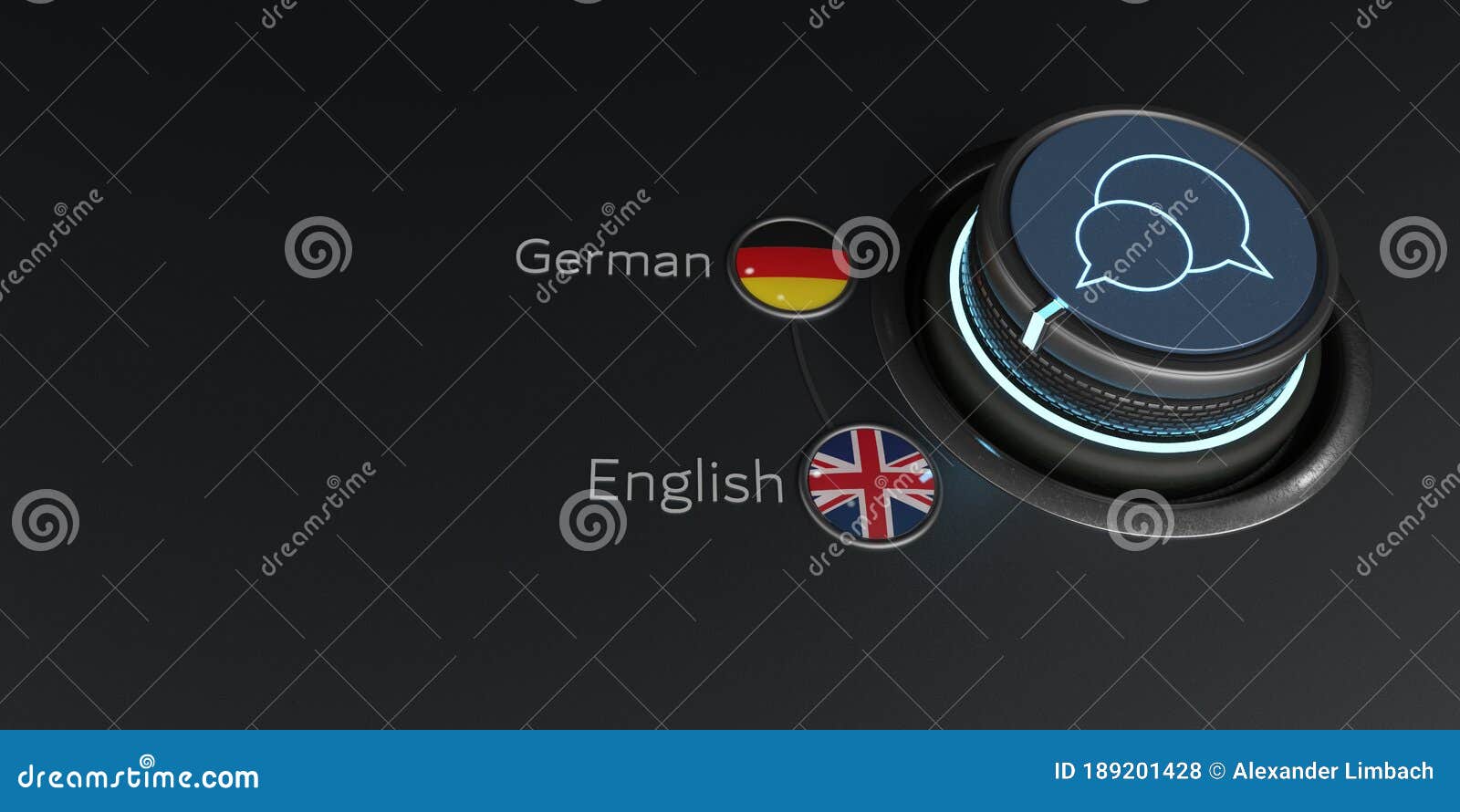 translator rotary knob english german