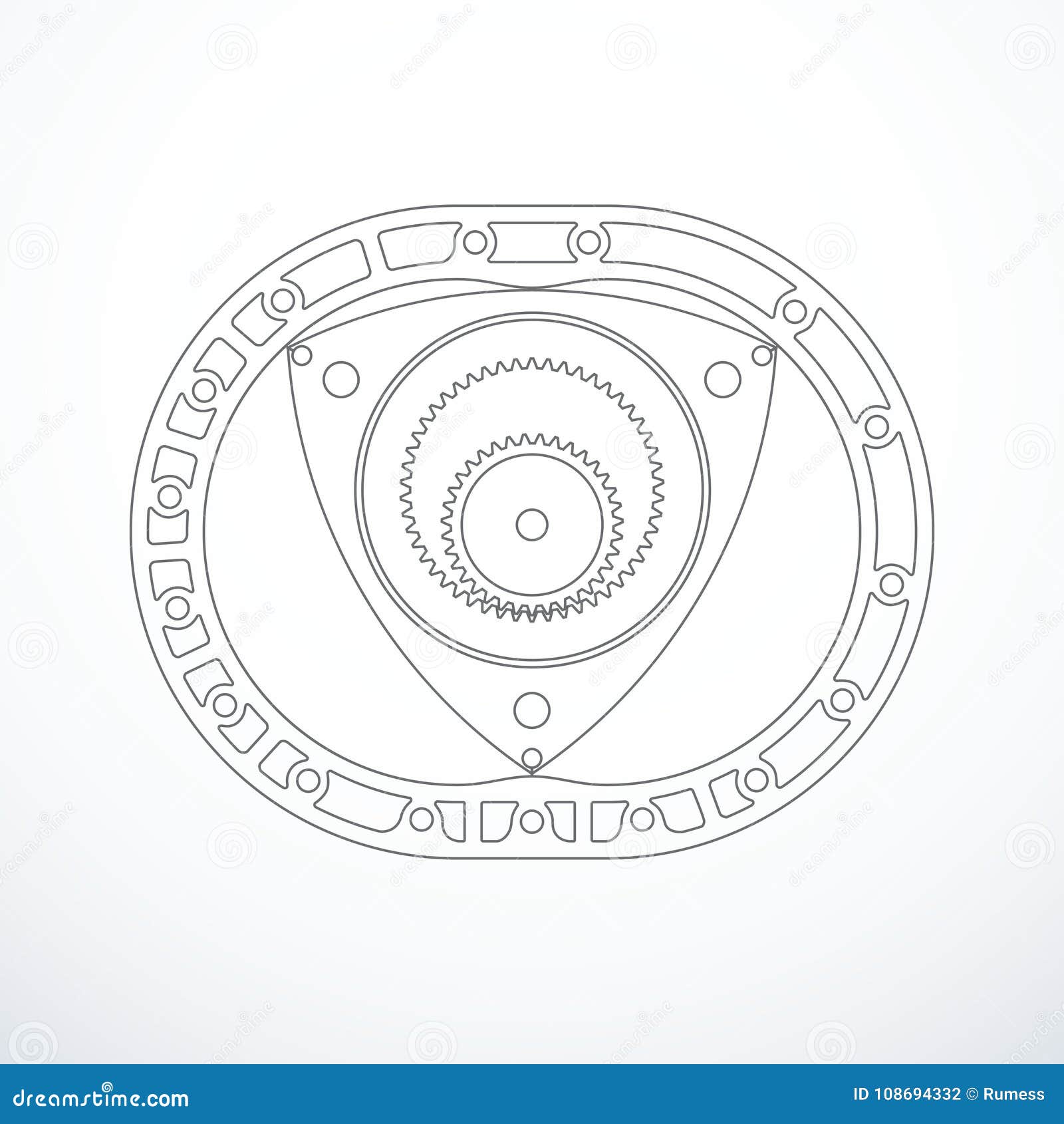 Rotary Wankel Engine. Vector Illustration Stock Vector Illustration