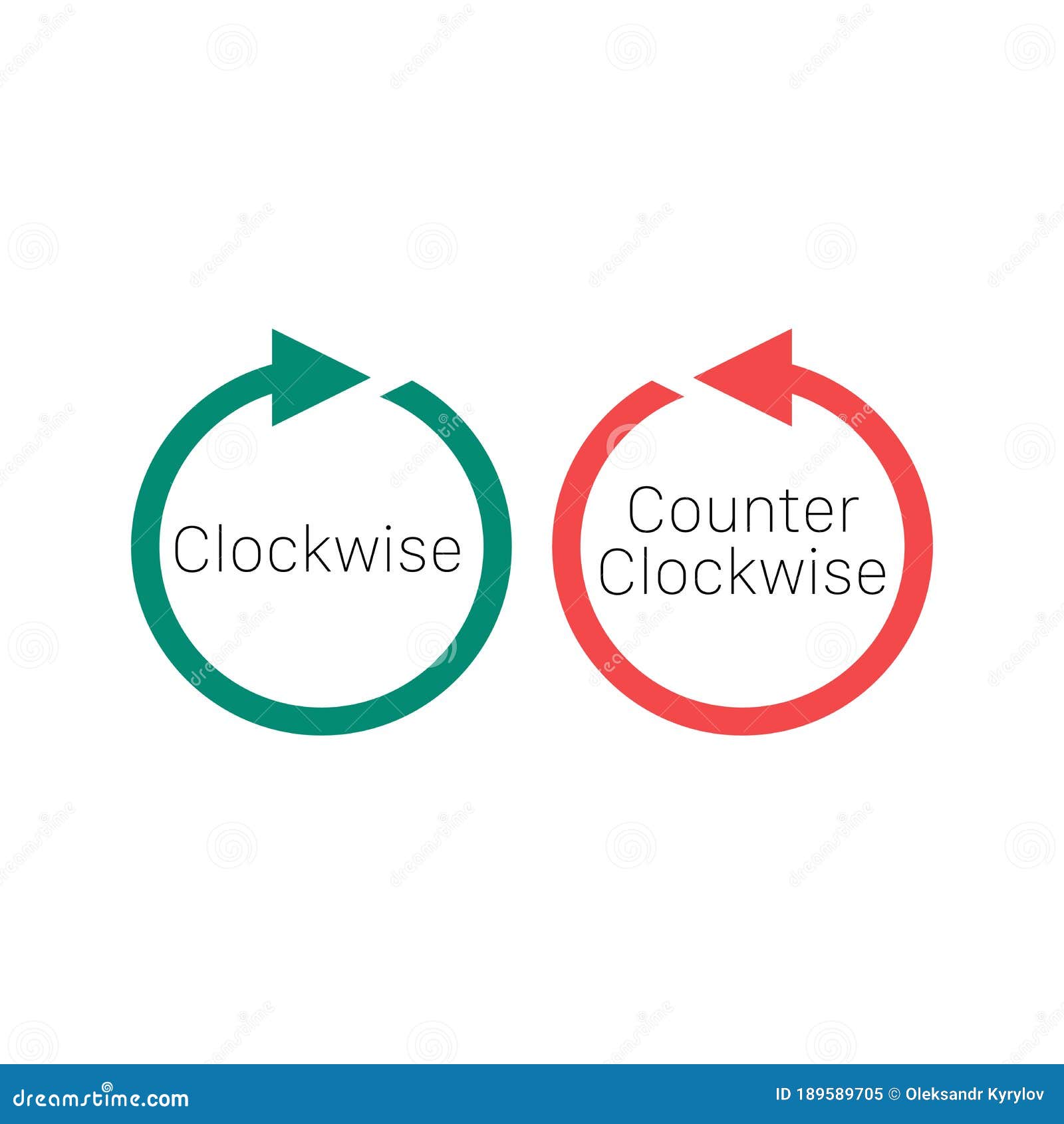 Rotate Clockwise and Rotate Counterclockwise Arrows. Stock Vector