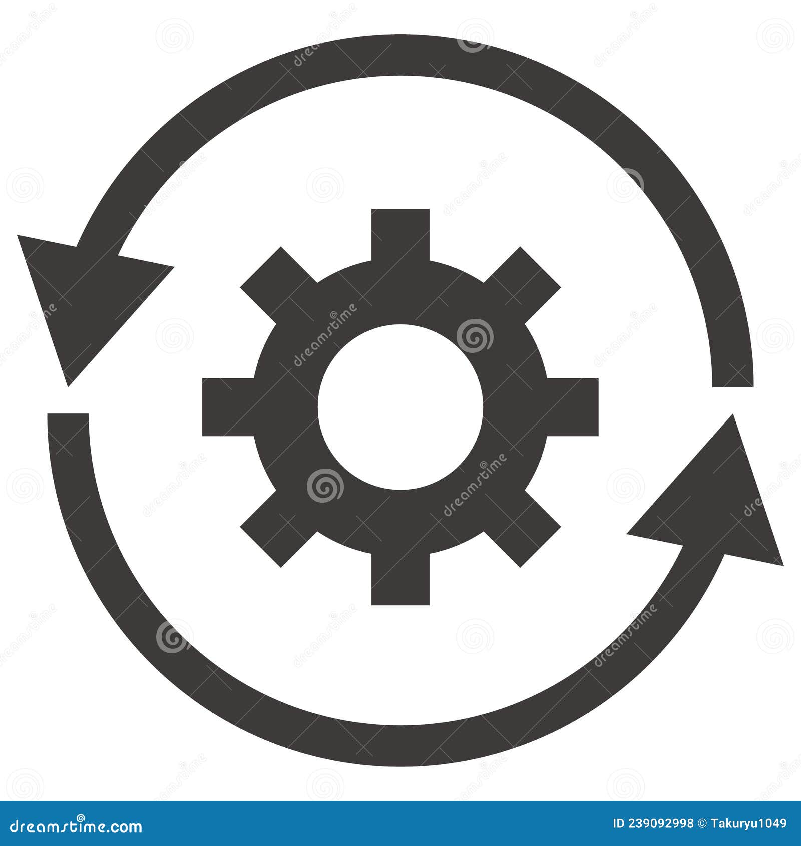 Rotating Arrow and Gear Icon. Vectors Stock Vector Illustration of