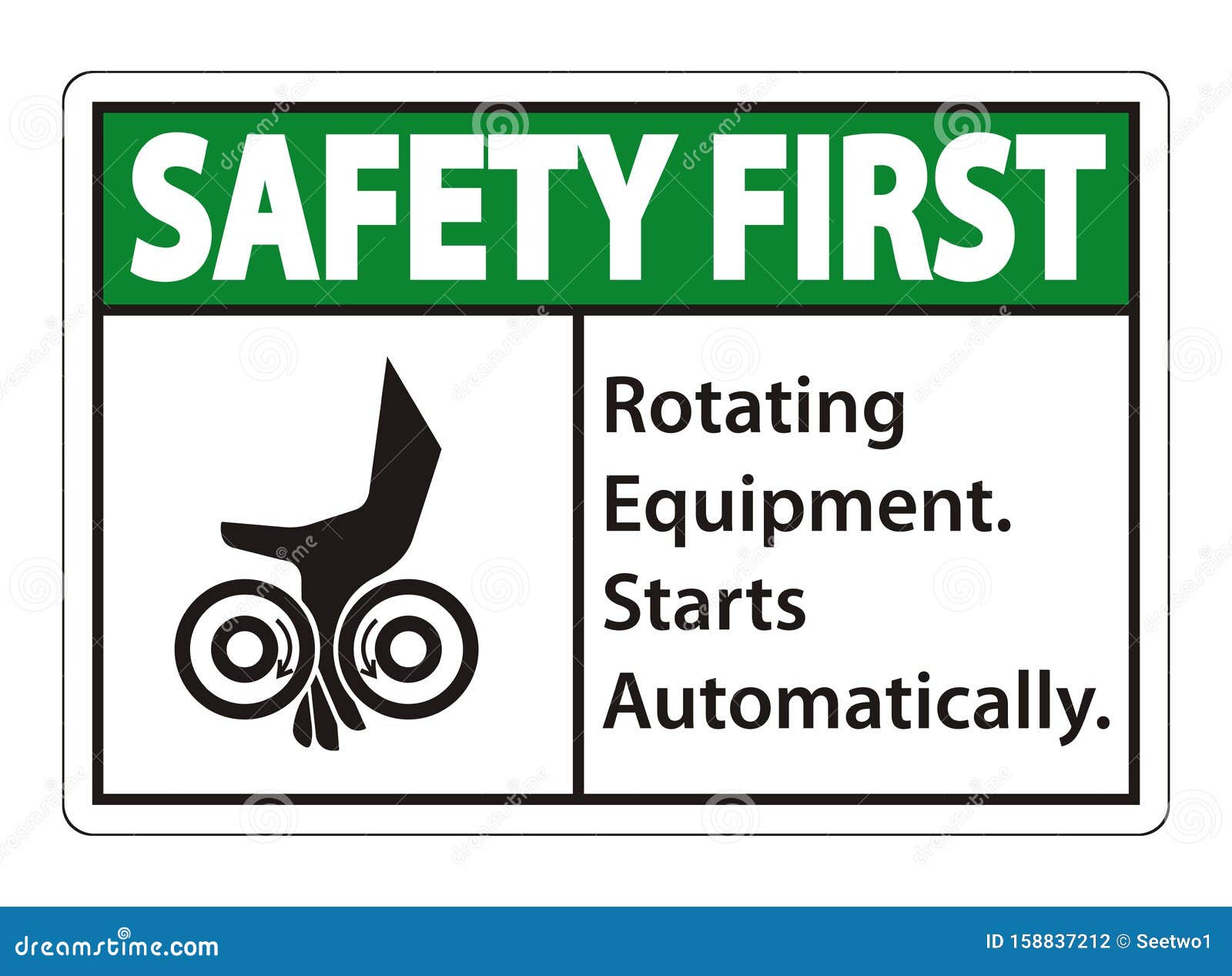 Rotating Equipment.Starts Automatically Symbol Sign Isolate on White