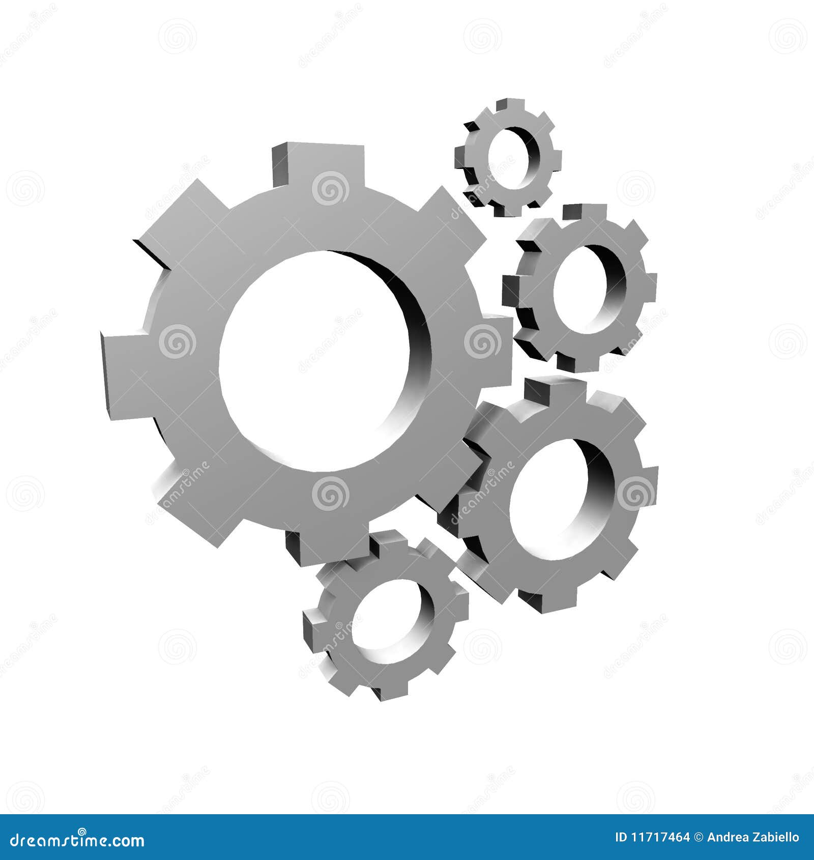 Rotating Gears Over White Background Stock Illustration Illustration