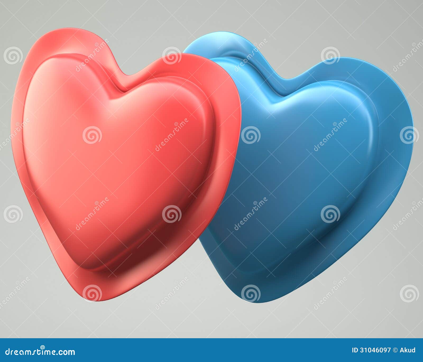 Rote und blaue Herzen stock abbildung. Illustration von romantisch