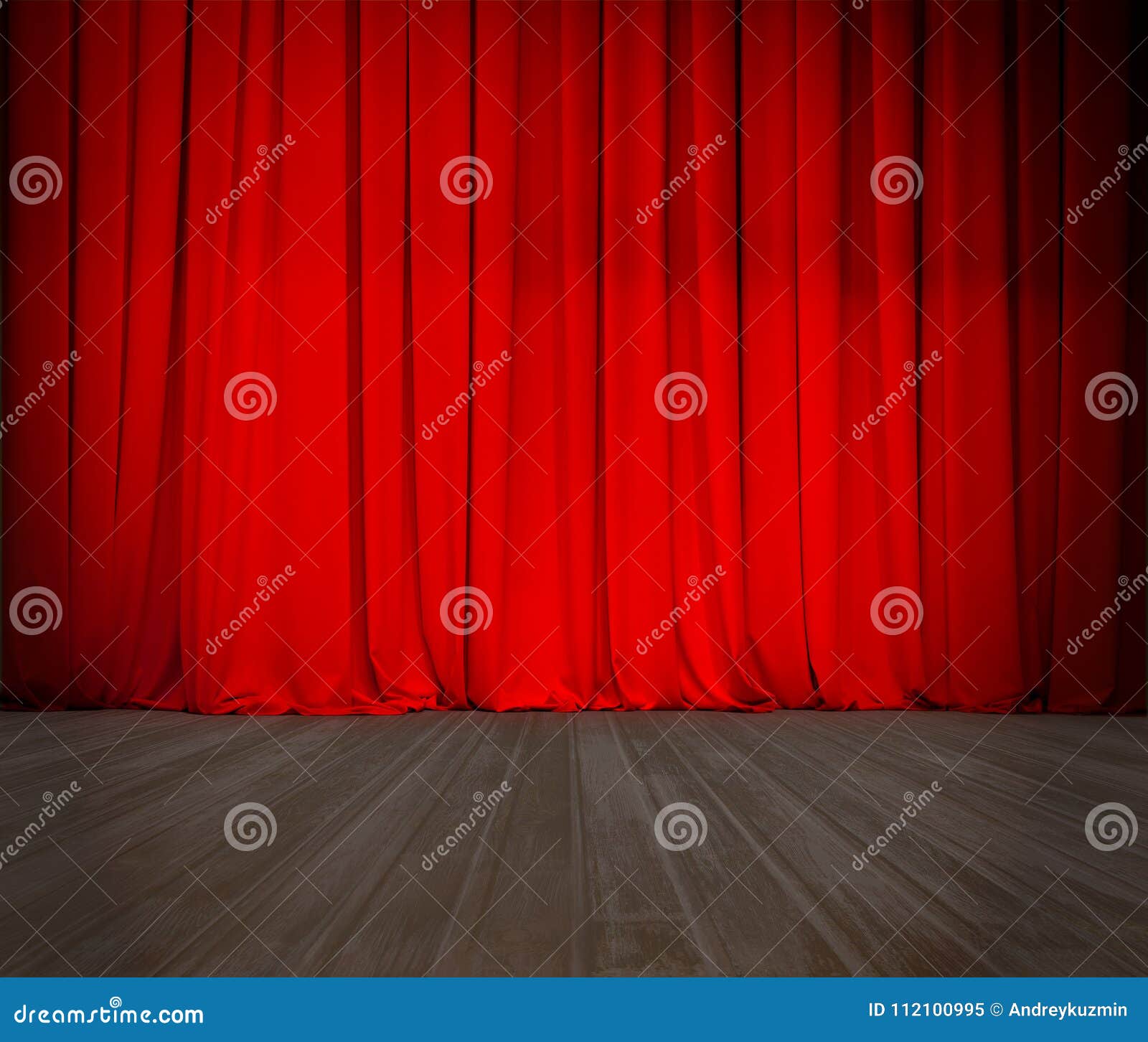 Roter Vorhang Des Geschlossenen Theaters Und Holzstadium Oder Szene Stock Abbildung Illustration Von Publikum Dunkel