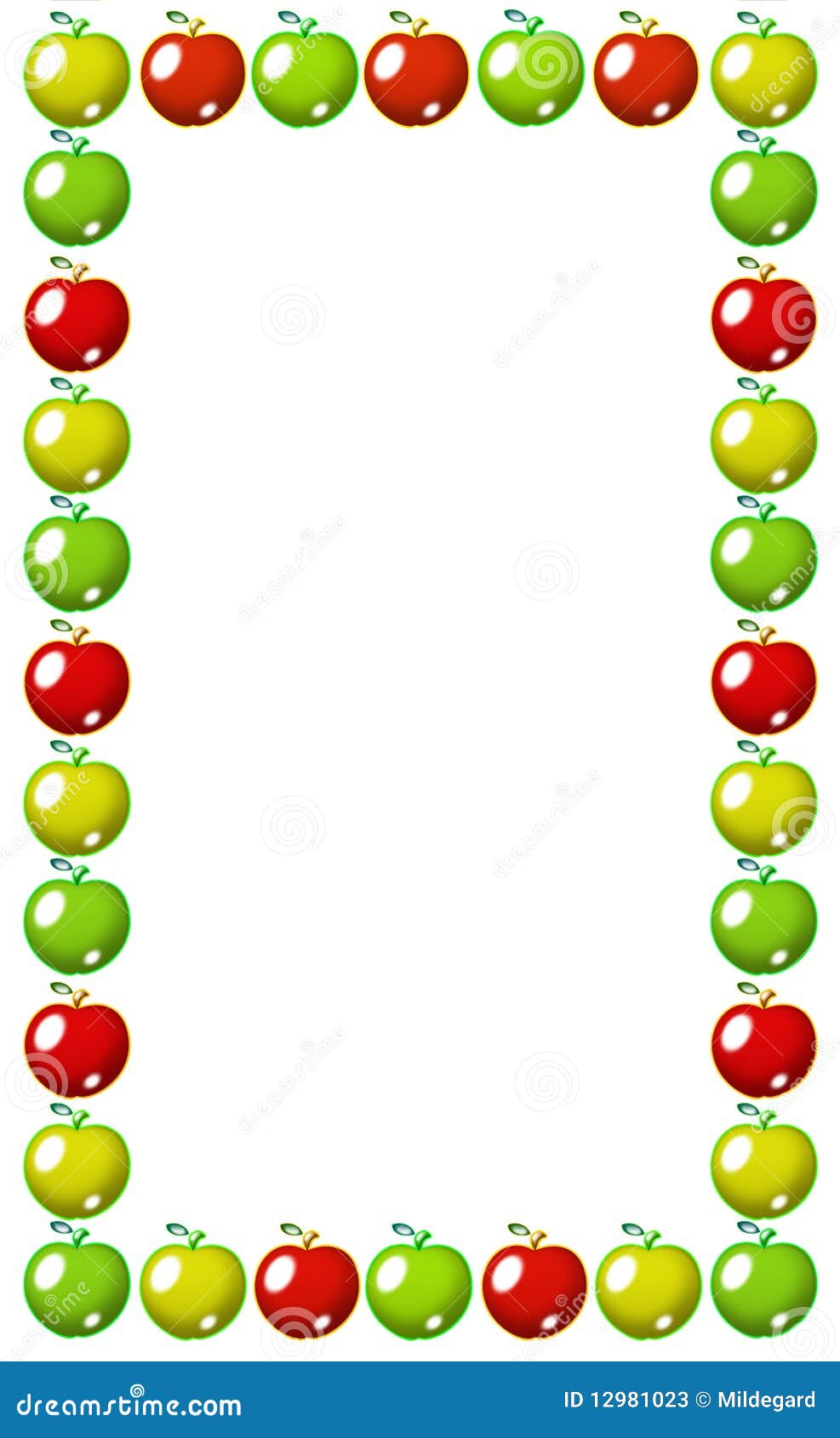 Rotes, Gelbes Und Grünes Apfelfeld Stock Abbildung - Illustration von