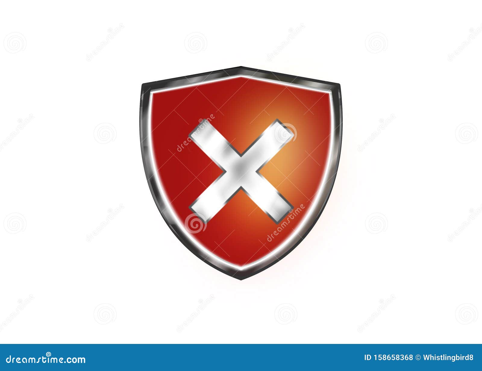 Rotes Schild Symbol Mit Kreuz Stock Abbildung Illustration Von Spiel Shied