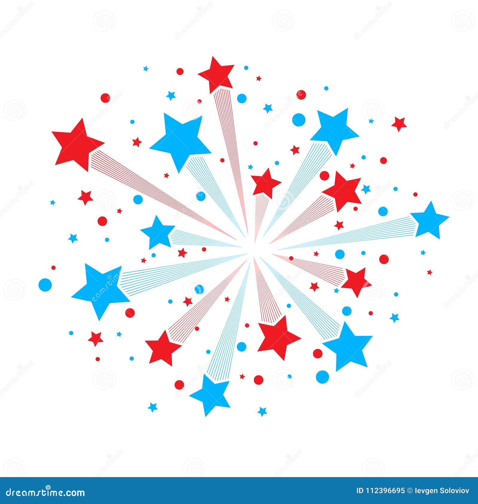 Rotes und blaues Feuerwerk vektor abbildung Illustration von 