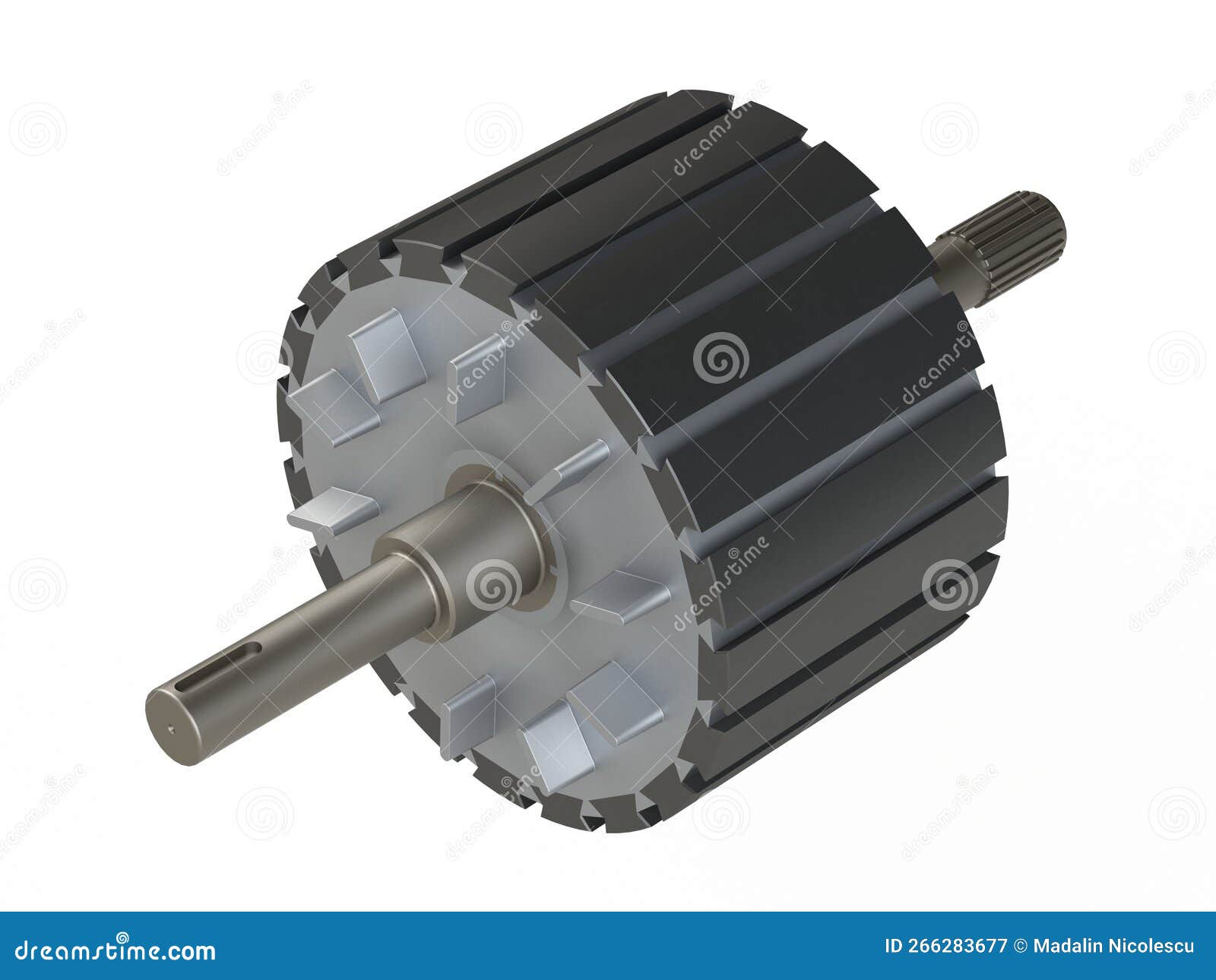Rotor Für Elektrischen Generator 3D-Abbildung Stock Abbildung -  Illustration von generator, ring: 266283677