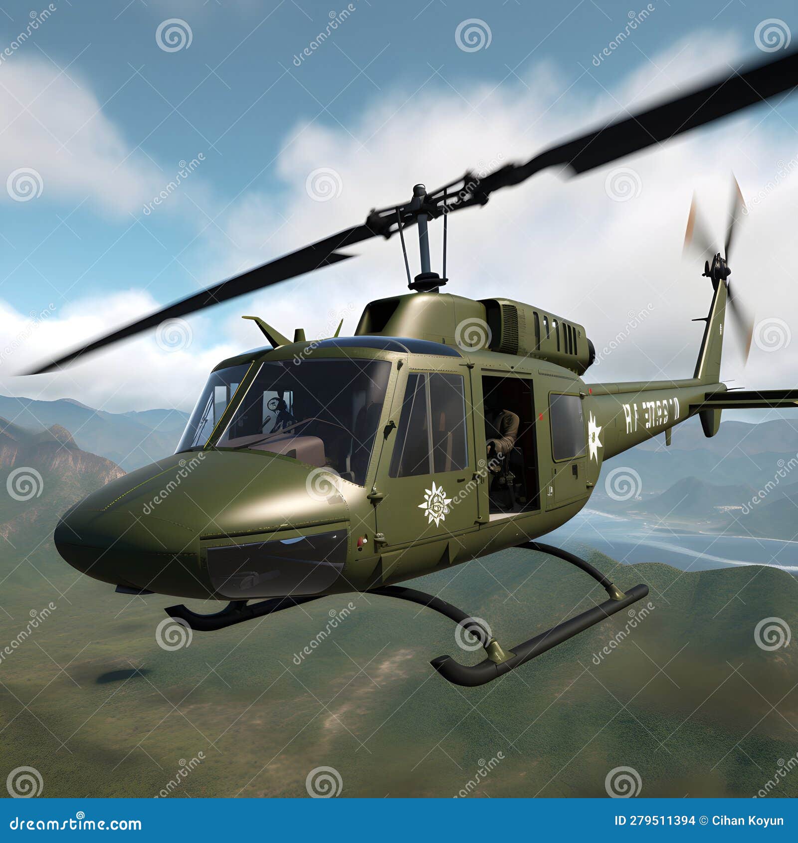 rotorcraft majesty, capturing the beauty of the uh-1 helicopter